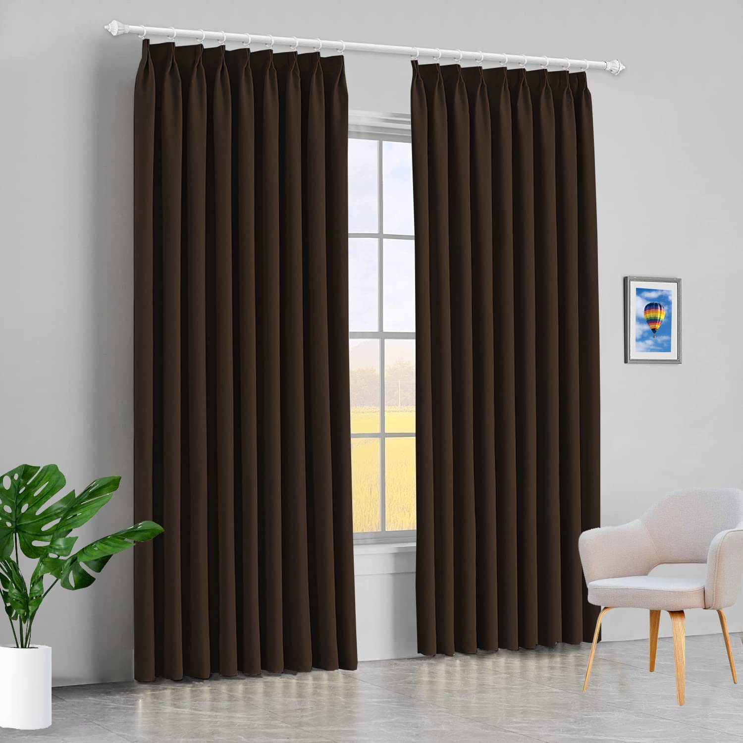 Blackout Double Pinch Pleated Extra Wide Curtains 100