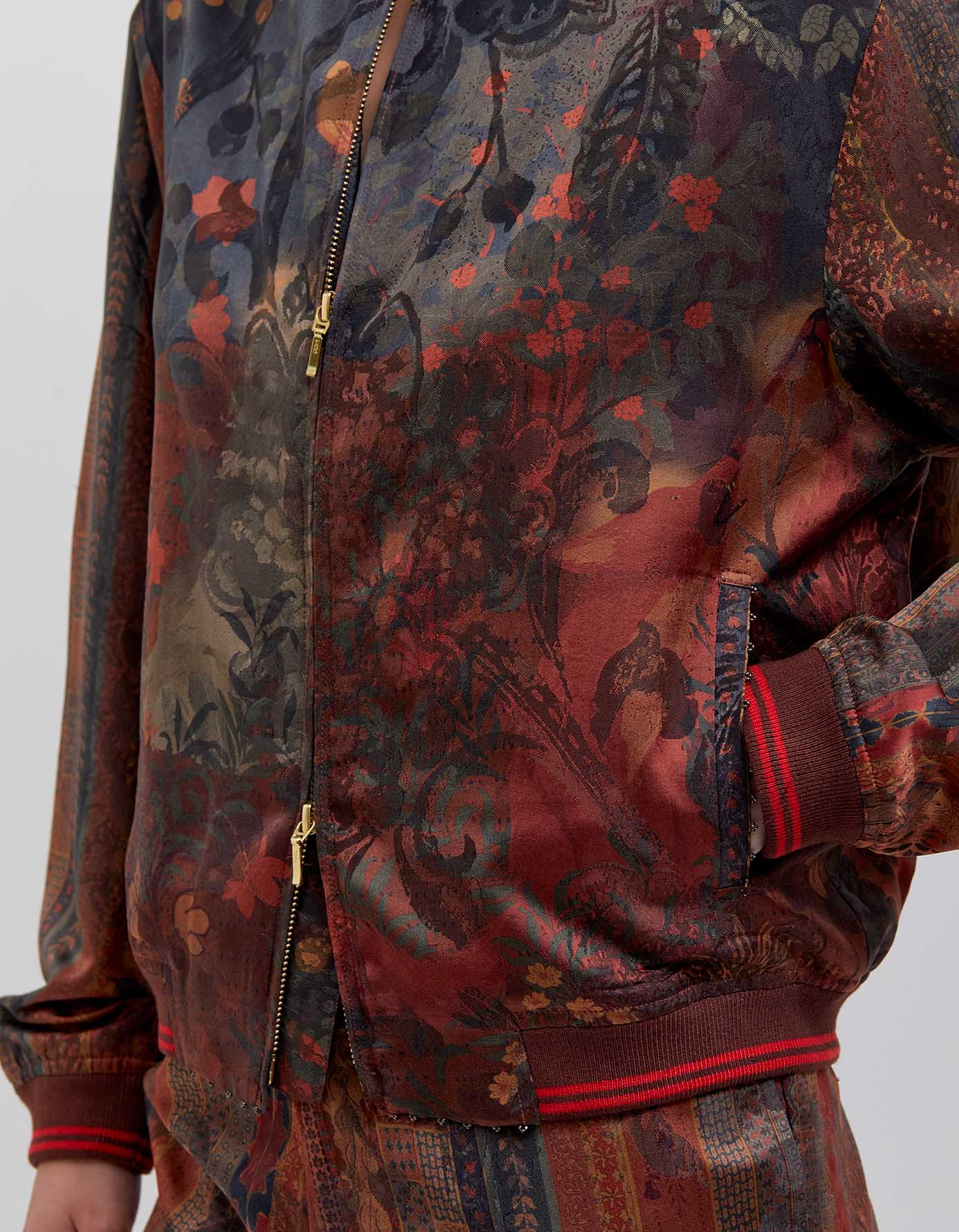 Janbaaz Bomber Jacket for Men - Premium Silk Damask Fabric in Terracotta Color | Stylish Lightweight Jacket for Casual Wear, Street Fashion & Outdoor Activities