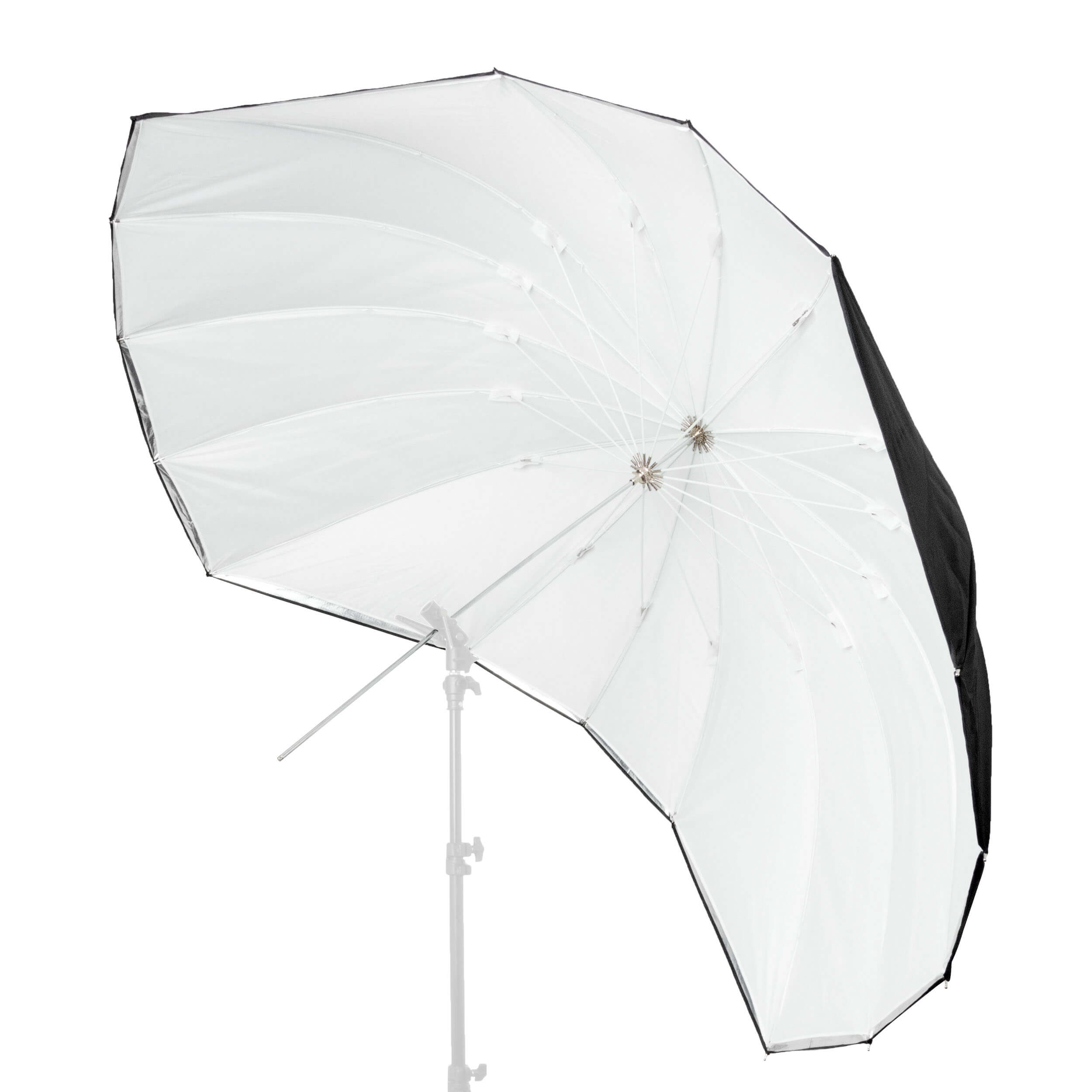 Black & White Striped Fiberglass Parabolic Umbrella - Professional Photography Lighting Modifier for Studio Portraits, Product Shoots & Outdoor Sessions (Clearance Sale)