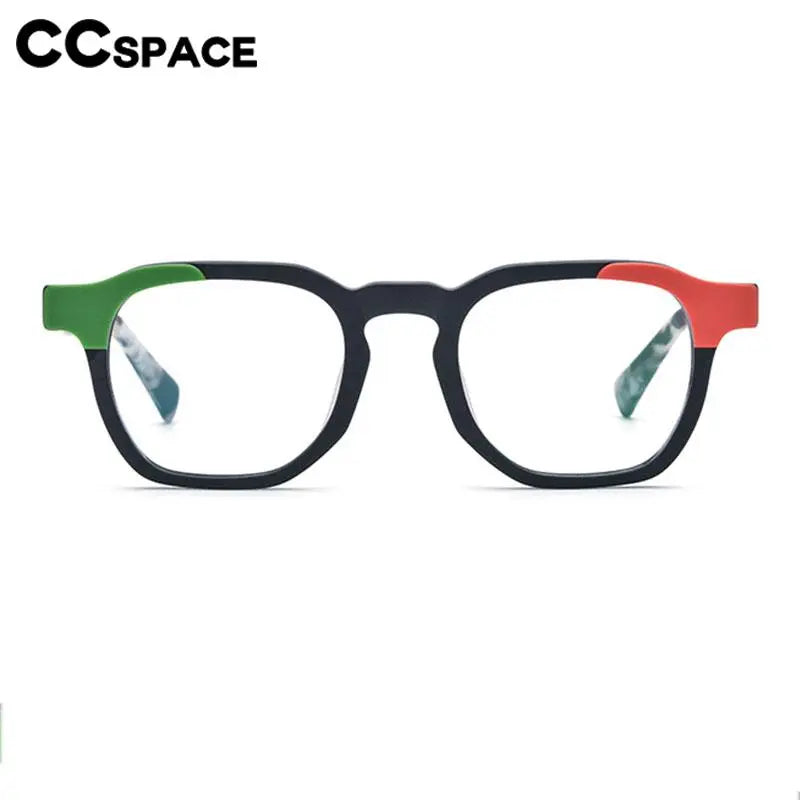CCspace Unisex Full Rim Square Acetate Eyeglasses 56973 - Stylish & Durable Frame for Men & Women - Perfect for Work, Reading & Fashion Accessories