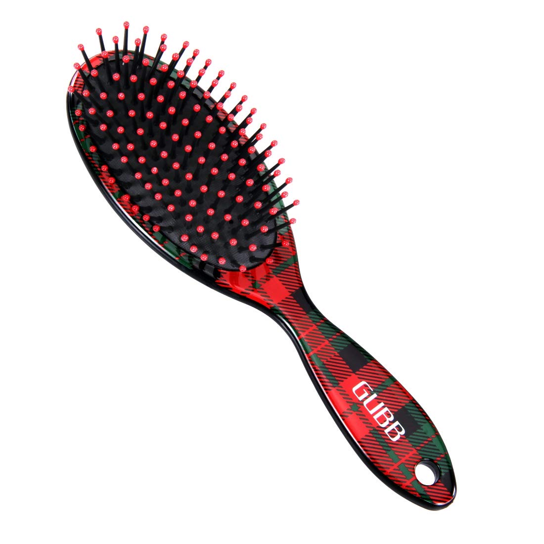 GUBB Sco Cushion Hair Brush Straightener for Men & Women - Small, Red | Detangling & Styling Tool for Smooth & Shiny Hair at Home or Salon