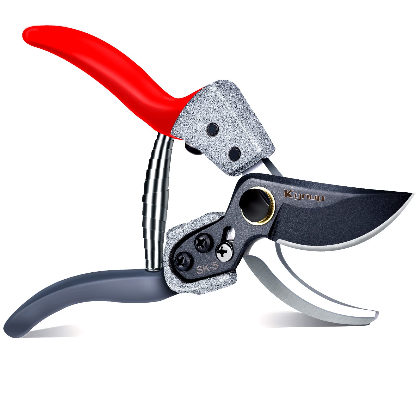 Kynup Professional Bypass Pruning Shears - Sharp Garden Shears for Trimming Trees, Plants, and Bonsai - Ergonomic Hand Pruner for Gardening, Landscaping, and Outdoor Use (Black)
