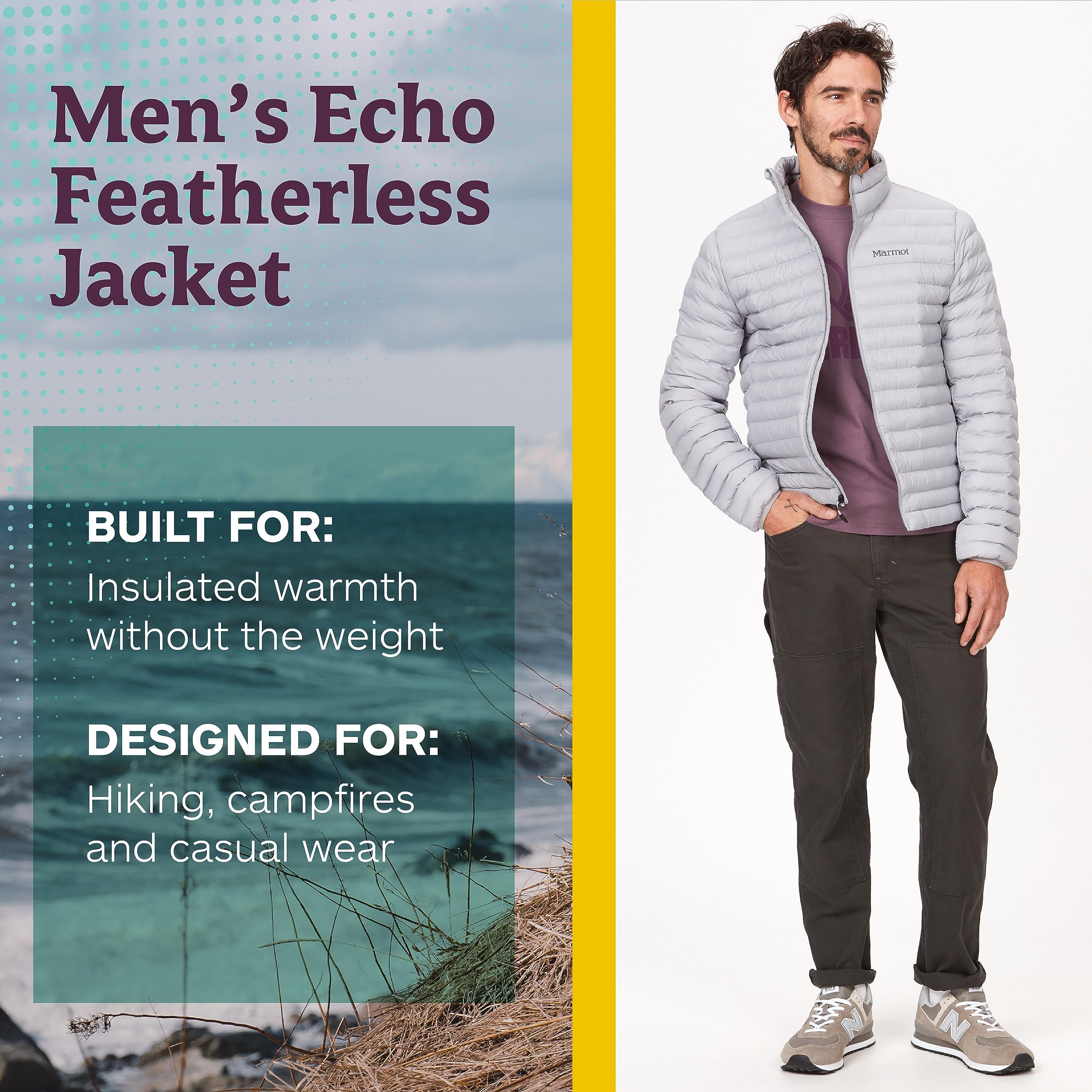 MARMOT Men's Echo Featherless Jacket - Lightweight Down-Alternative Puffer Coat for Hiking, Camping & Winter Outdoor Activities | Water-Resistant Insulated Jacket for Cold Weather