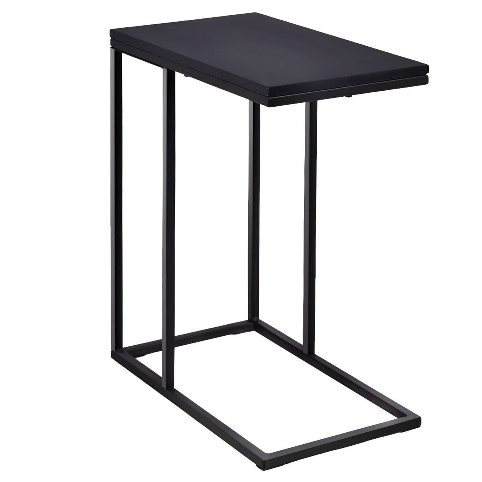 TOMYEUS Black Coffee Table Tray - Sofa Side Table, Ottoman Couch Console Stand, TV Lap Snack Tray - Perfect for Living Room, Bedroom & Home Decor