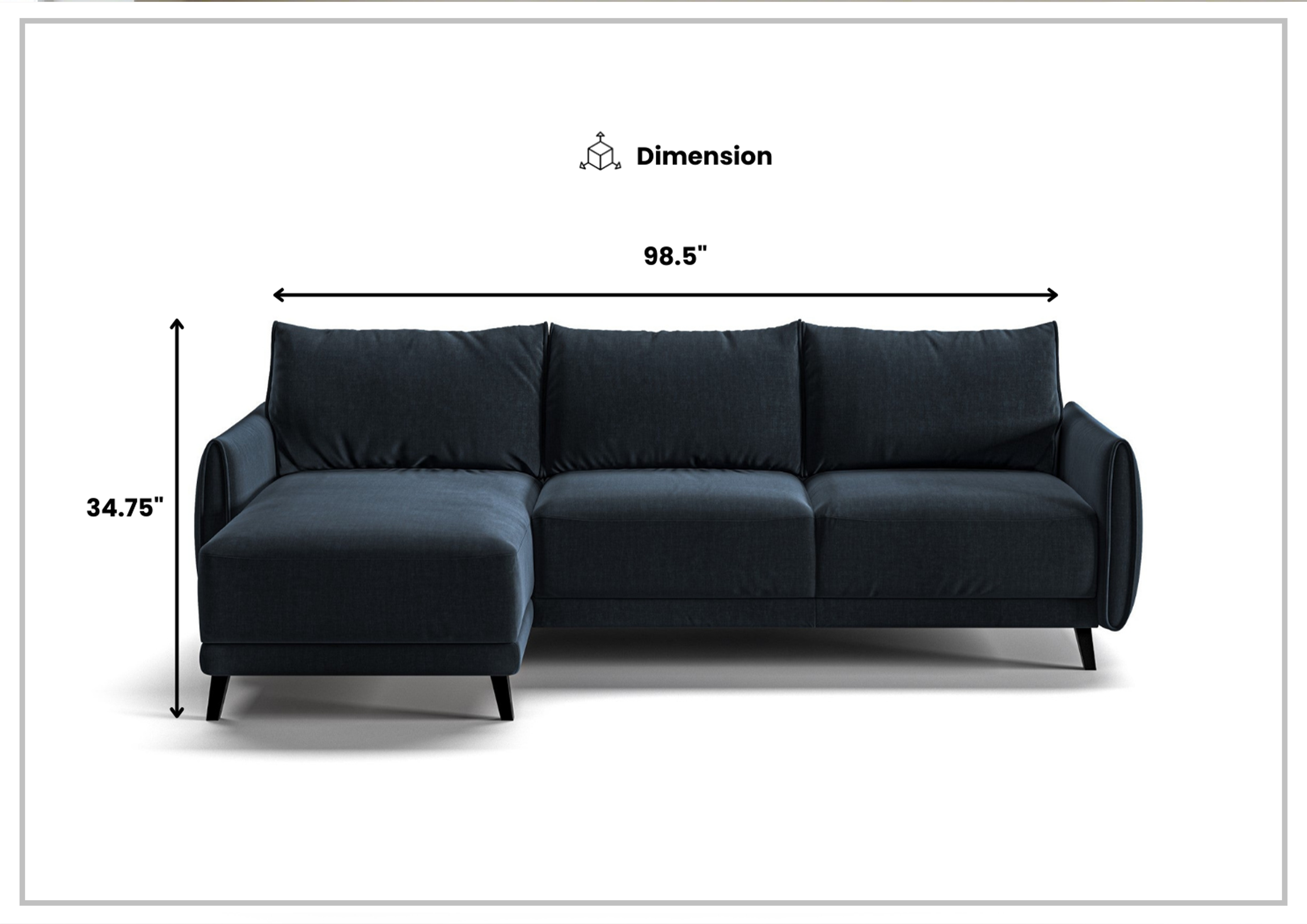 Luonto Dolphin Fabric Sectional Sofa Sleeper with Reversible Chaise & Storage | Modern L-Shaped Convertible Couch Bed | Perfect for Small Spaces, Living Rooms & Guest Rooms
