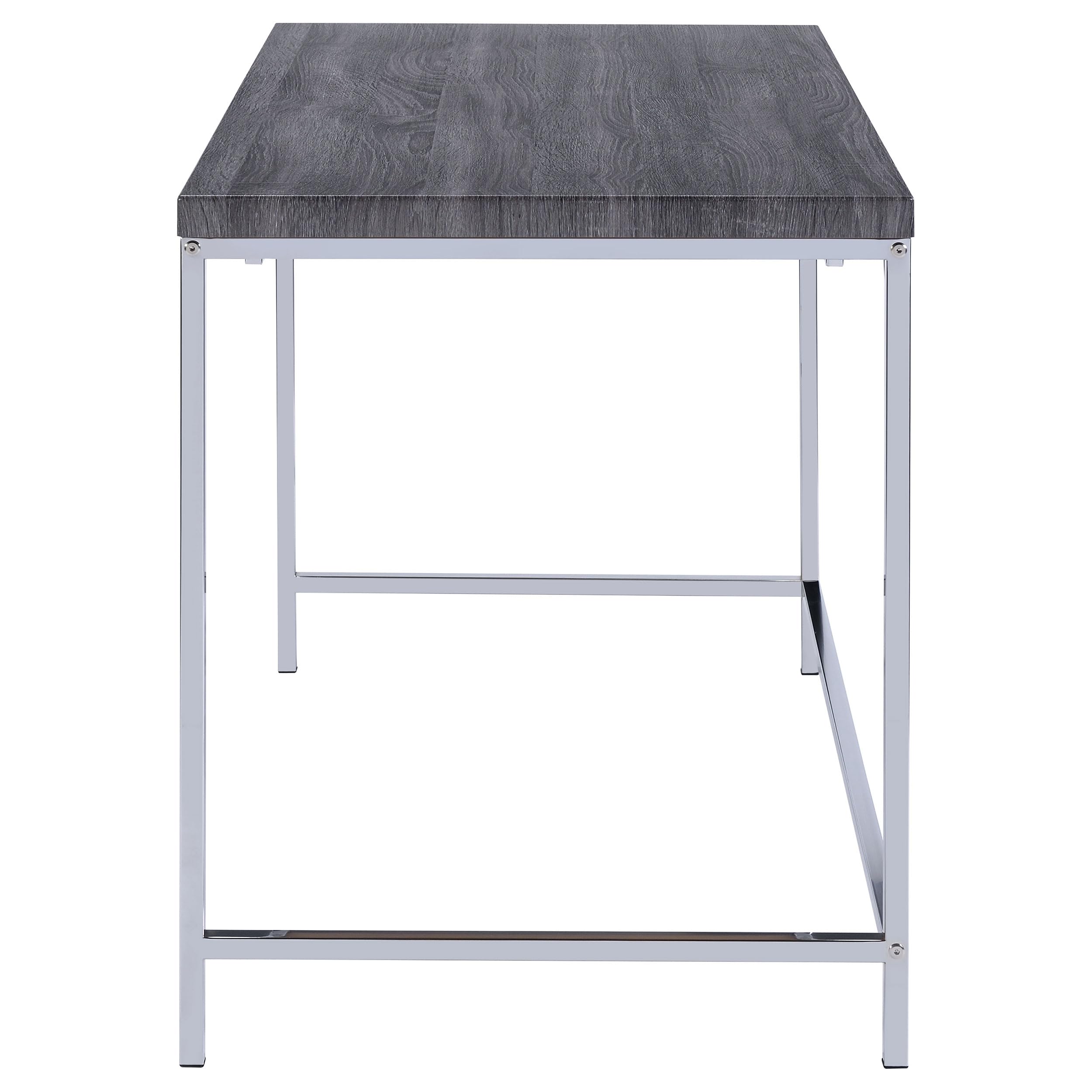 Modern Weathered Grey Writing Desk with Shelf - 47