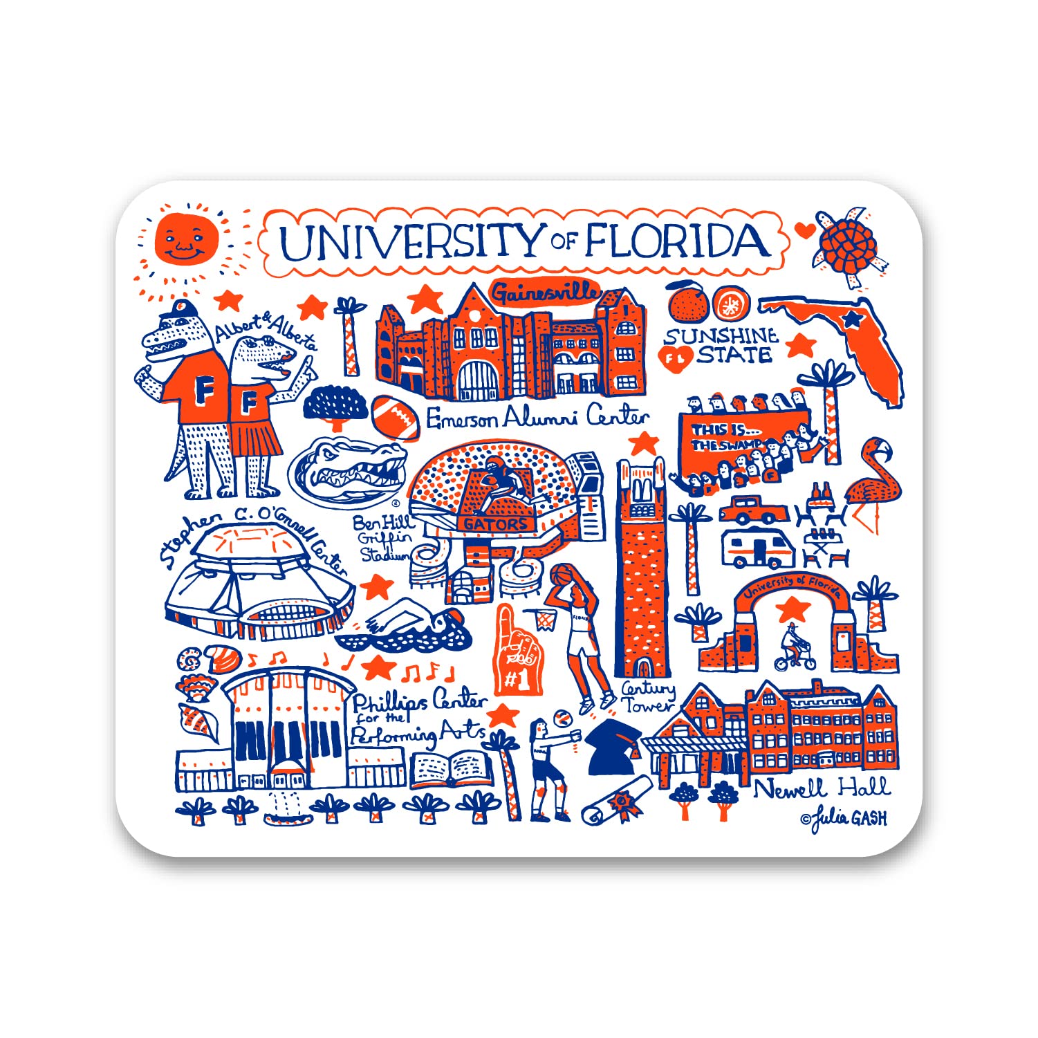 University of Florida Gators Standard Fabric Mouse Pad - Non-Slip Desk Accessory for Gaming & Office Use - Perfect for Dorm, Home & Work Setup