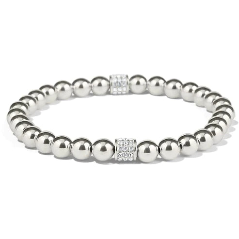 Brighton Meridian Petite Stretch Bracelet - Silver Tone Adjustable Bangle for Women | Elegant Jewelry Gift for Everyday Wear & Special Occasions