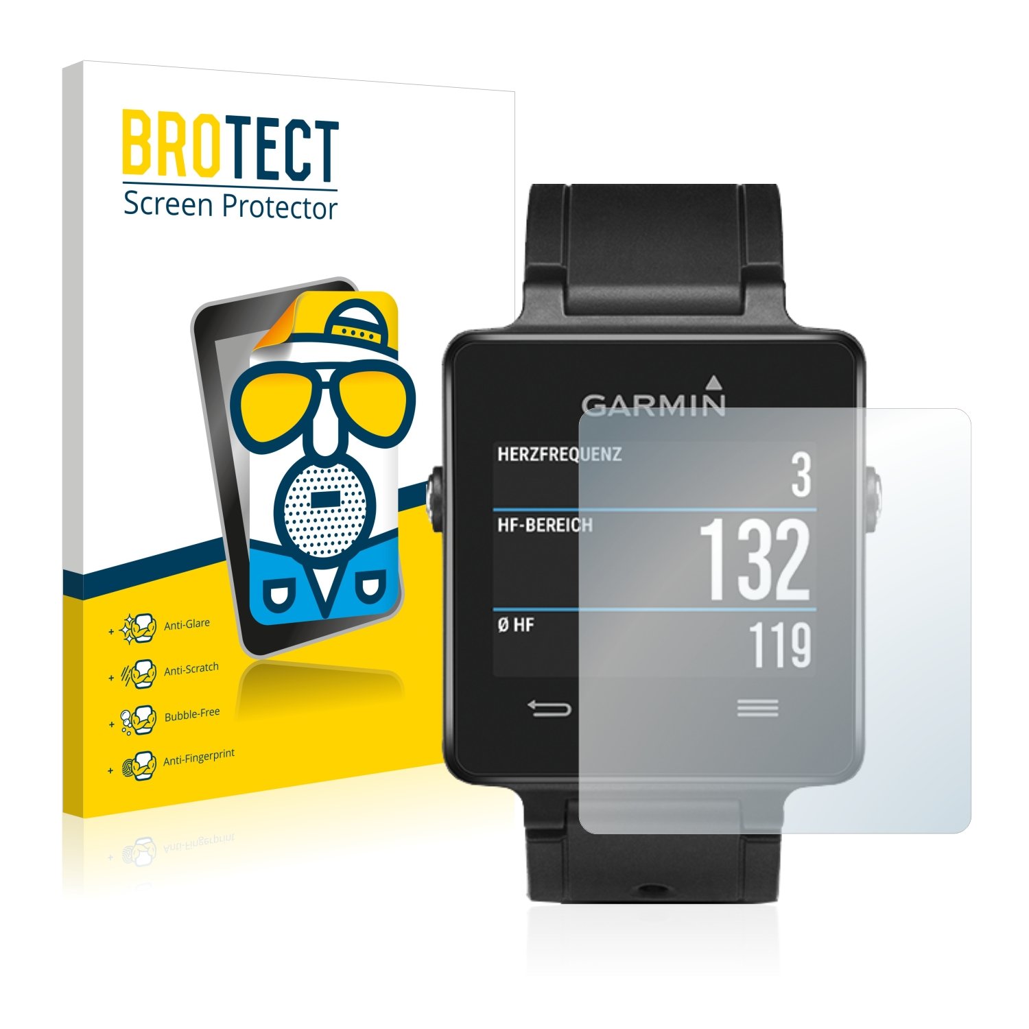 Brotect Anti-Glare Screen Protector for Garmin Vivoactive - 2 Pack Matte Film with Anti-Fingerprint Protection - Perfect for Outdoor Activities, Running & Cycling
