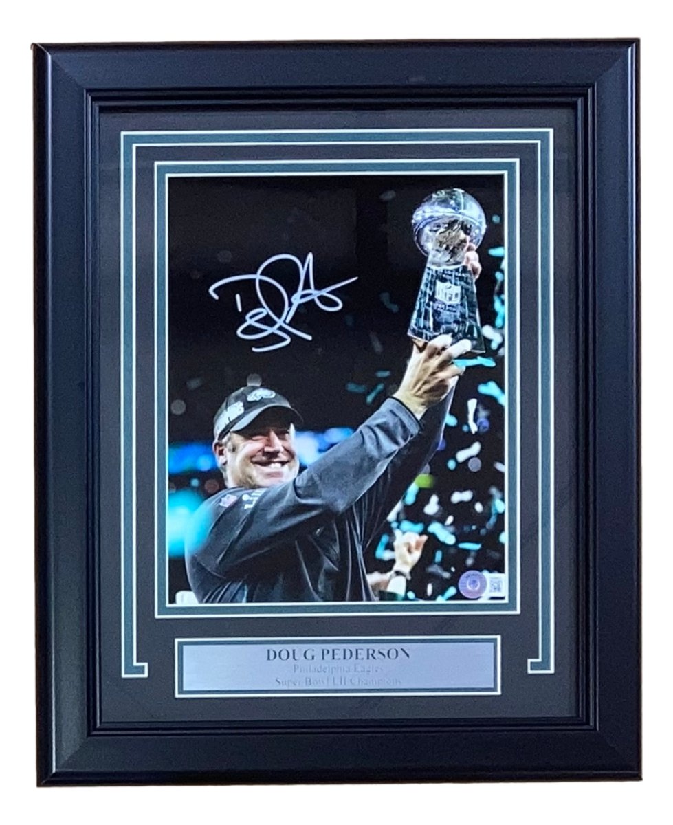 Authentic Coach Doug Pederson Signed Framed 8x10 Philadelphia Eagles Super Bowl LII Championship Photo - Perfect for Eagles Fans, Sports Memorabilia Collectors & Man Cave Decor