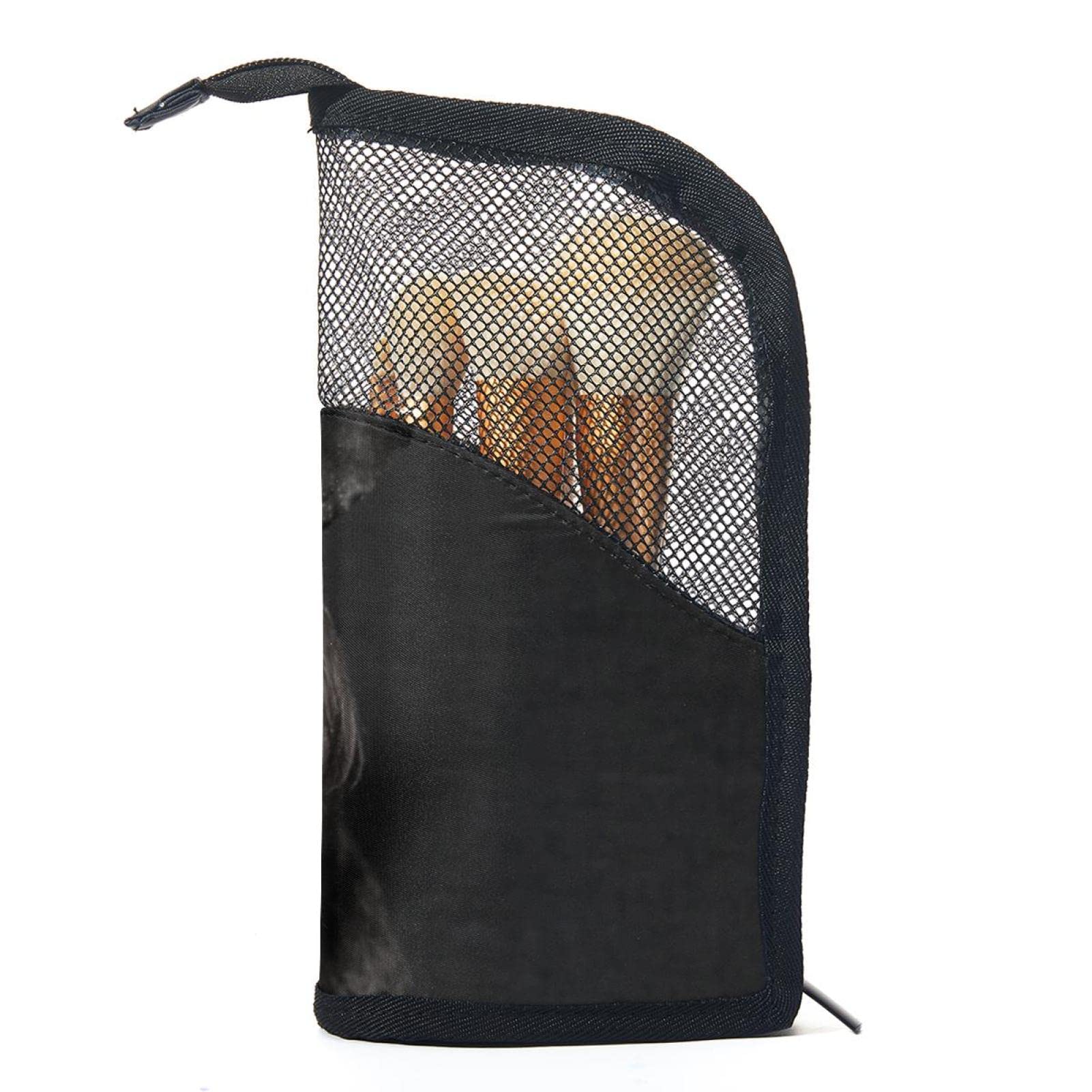 12-Piece Makeup Brush Organizer Bag with Schnauzer Dog Portrait - Portable Travel Cosmetic Brush Holder Case for Makeup Artists & On-the-Go Beauty Essentials