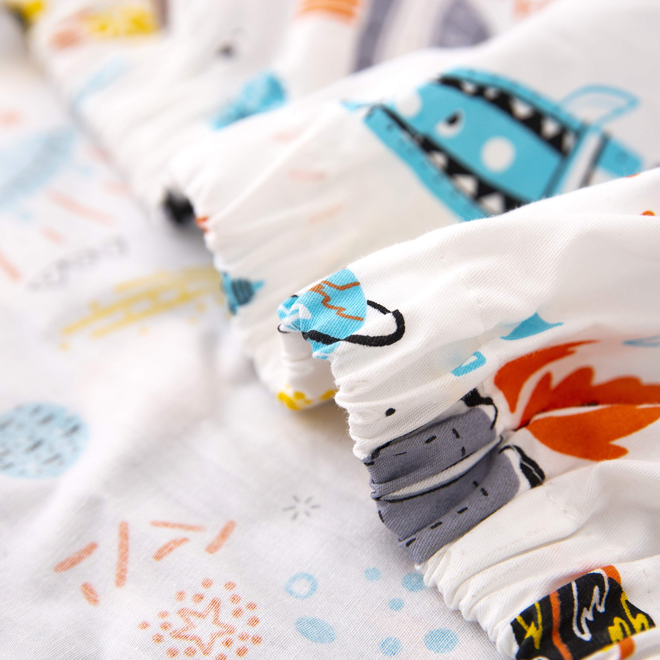 Brandream 2-Pack Baby Boys Crib Sheet Sets - 100% Cotton Fitted Crib Sheets with Outer Space, Rocket & Planet Galaxy Theme (Navy/White) for Newborn & Infant - Soft, Breathable Nursery Bedding for Safe Sleep & Nursery Decor