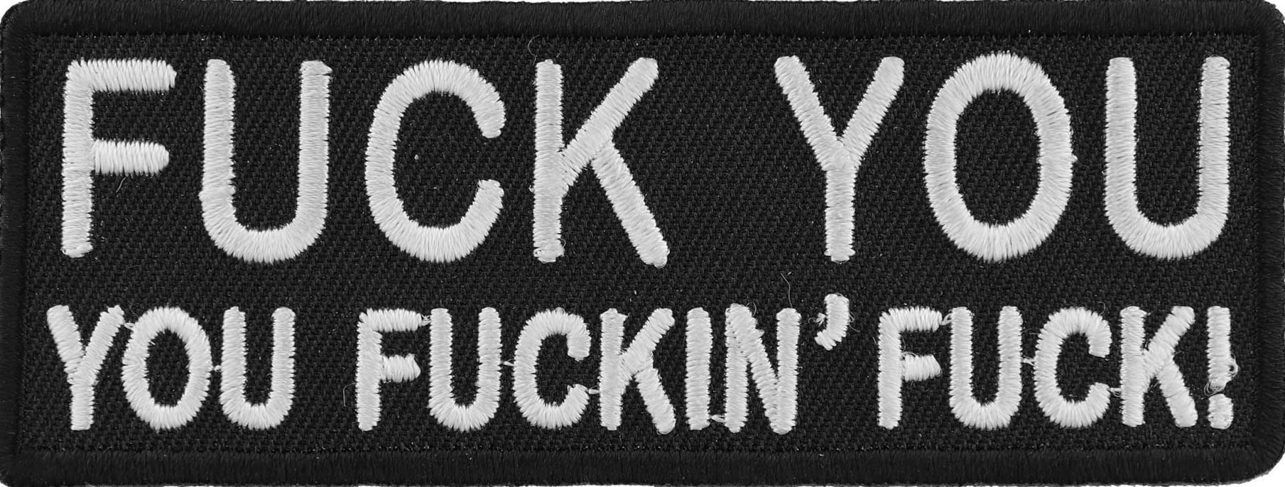 Funny 'Fuck You' Embroidered Patch - Edgy Iron-On Badge for Jackets, Hats & Bags - Rebellious Humor Accessories for Adults (Perfect for Punk Style & DIY Customization)