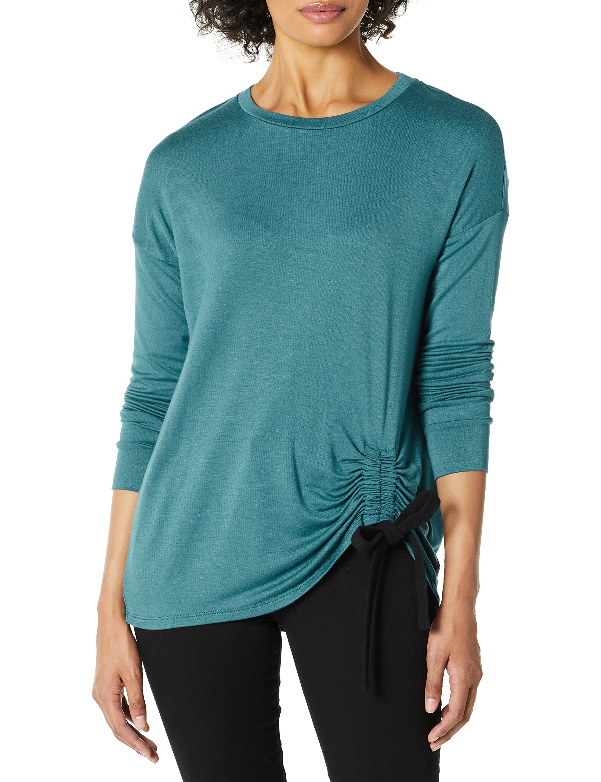 Kensie Women's Drapey French Terry Sweatshirt - Soft Casual Pullover for Lounge, Workout & Everyday Wear | Comfortable & Stylish Women's Fashion Top