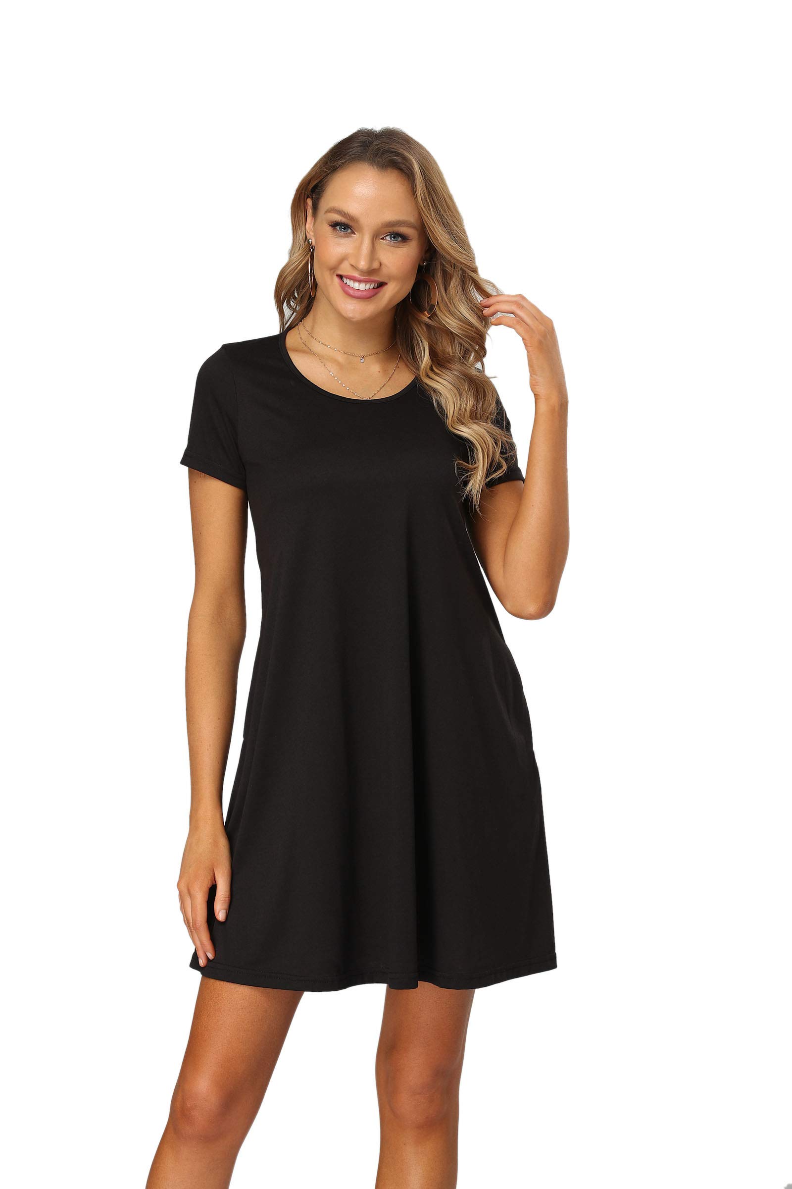 Women's Floral Summer Casual Dress - Sleeveless/Short Sleeve with Pockets | Lightweight & Comfortable for Beach, Vacation, and Everyday Wear