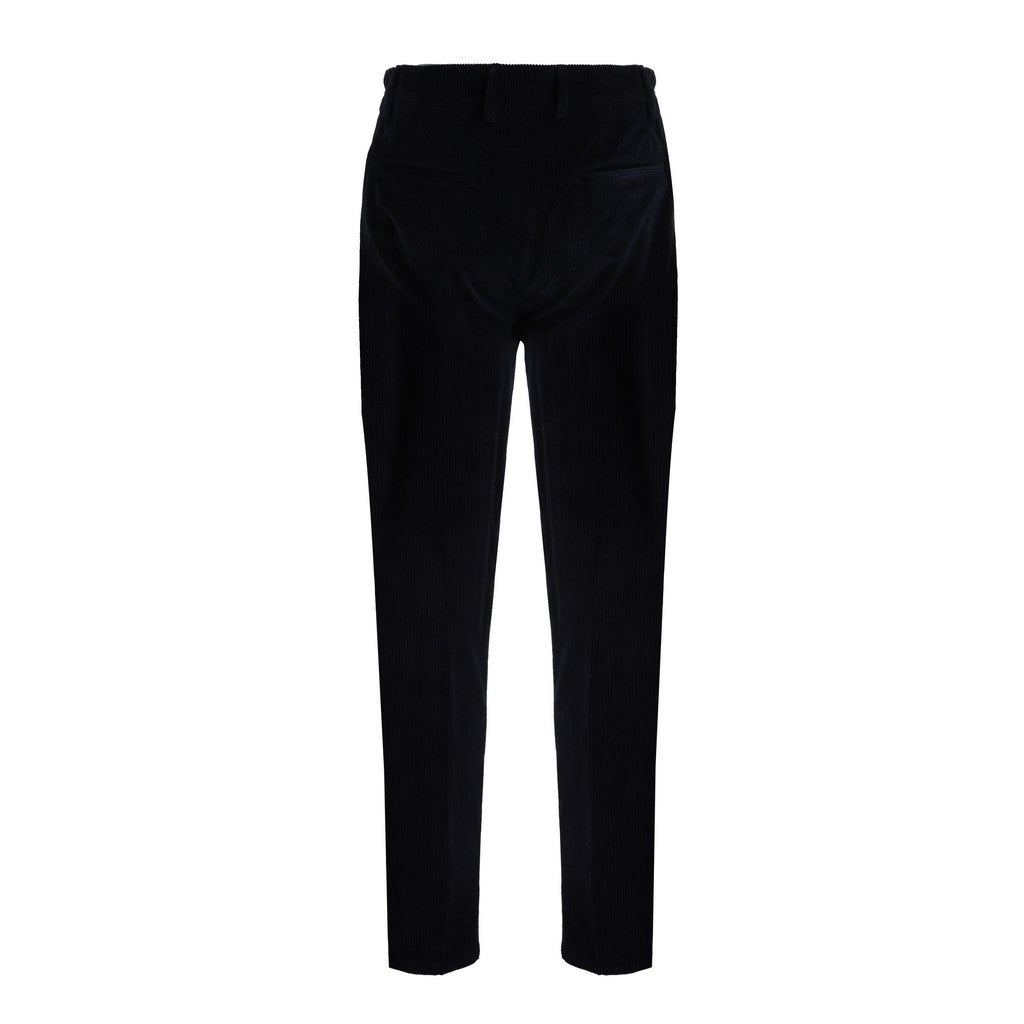 FRADI Soft Corduroy Stretch Trousers for Women - Comfortable High Waist Pants, Navy Blue, Regular Fit - Perfect for Work, Office & Casual Wear
