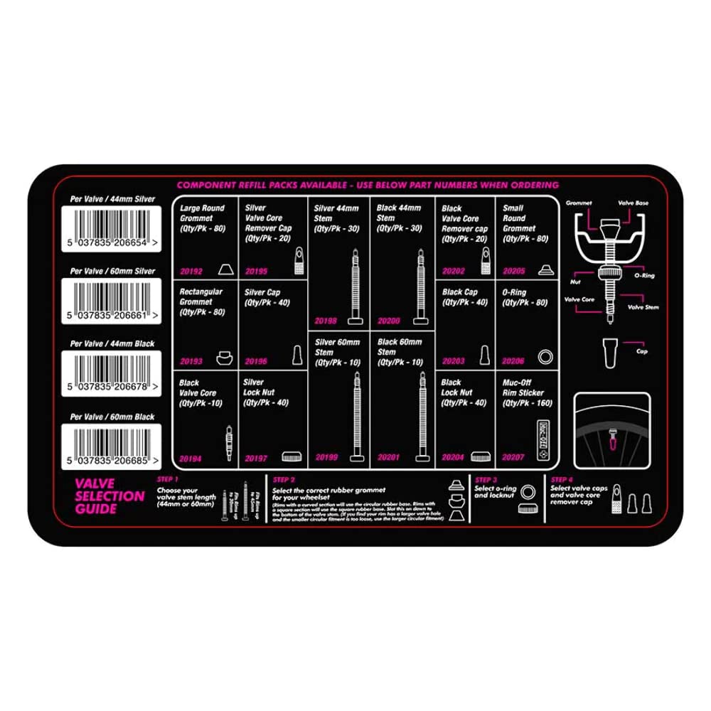 Muc Off Tubeless Valve Box Refill - 40 Pack Sliver Lock Nuts for Bike Tires | Durable Tubeless Valve Accessories for Mountain & Road Bikes | Perfect for Cycling Maintenance & Upgrades