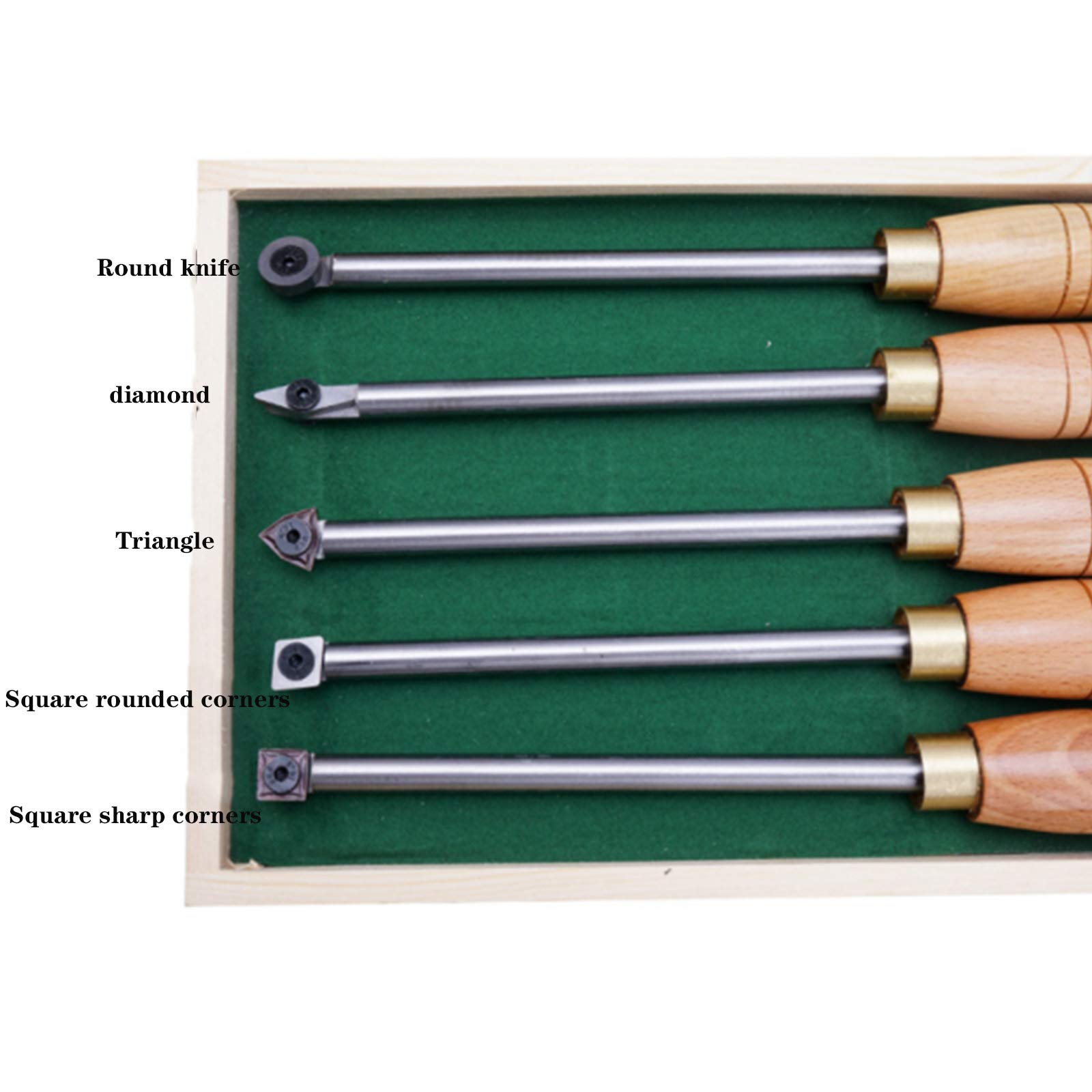 5-Piece Carbide Tipped Wood Turning Lathe Tool Set - Professional Woodturning Chisels for Carpenters & Woodworkers - Perfect for Bowl Making, Spindle Turning & DIY Wood Projects (Includes Storage Box)