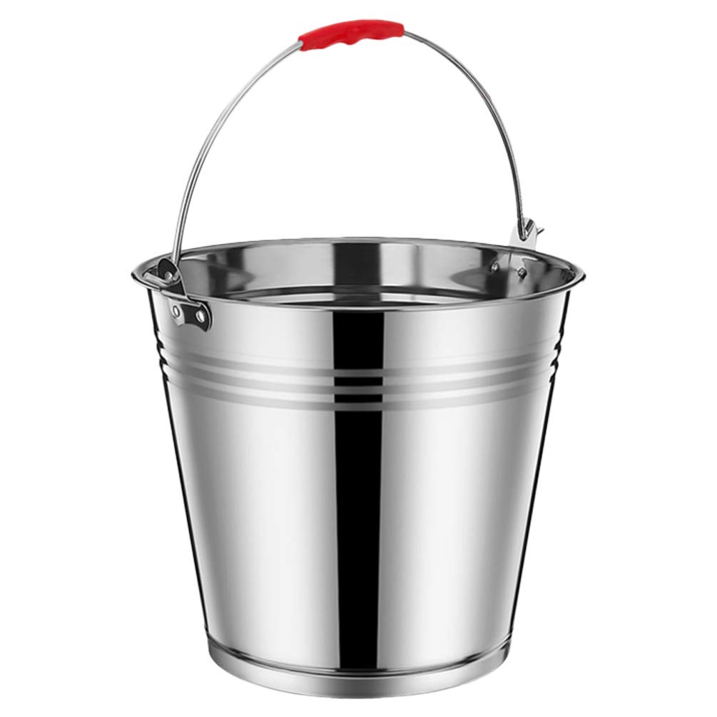 Premium 6L Stainless Steel Ice Bucket with Handle - Wine Chiller & Champagne Cooler for Parties, Bars, and Home Entertaining - Durable Metal Beverage Tub for Cocktails, Beer, and Drinks (24cm)