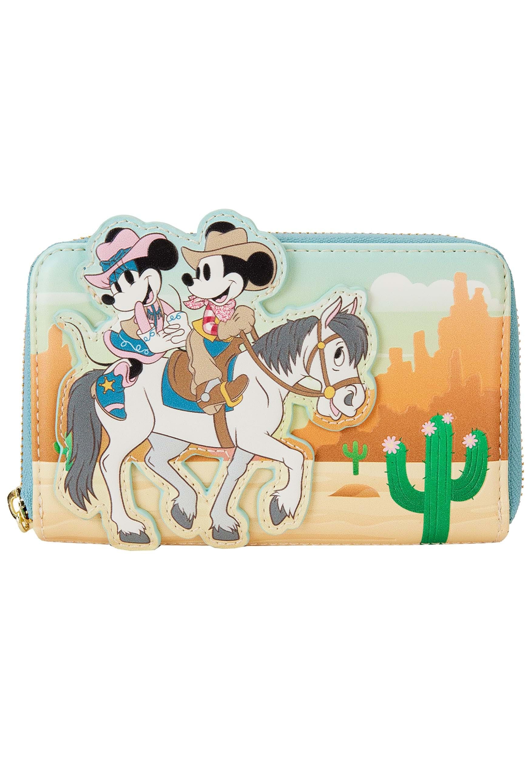 Loungefly Disney Western Mickey & Minnie Wallet - Cute Leather Wallet for Women | Disney Accessories for Collectors, Theme Park Visits & Everyday Use