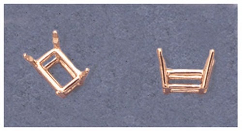 Solid Sterling Silver or 14kt Gold Wire Basket 5x3 30x22mm Emerald Cut Jewelry Setting - DIY Ring, Earring or Pendant Making Supplies for Custom Handmade Jewelry | Perfect for Engagement Rings, Wedding Bands & Gift Jewelry Crafting