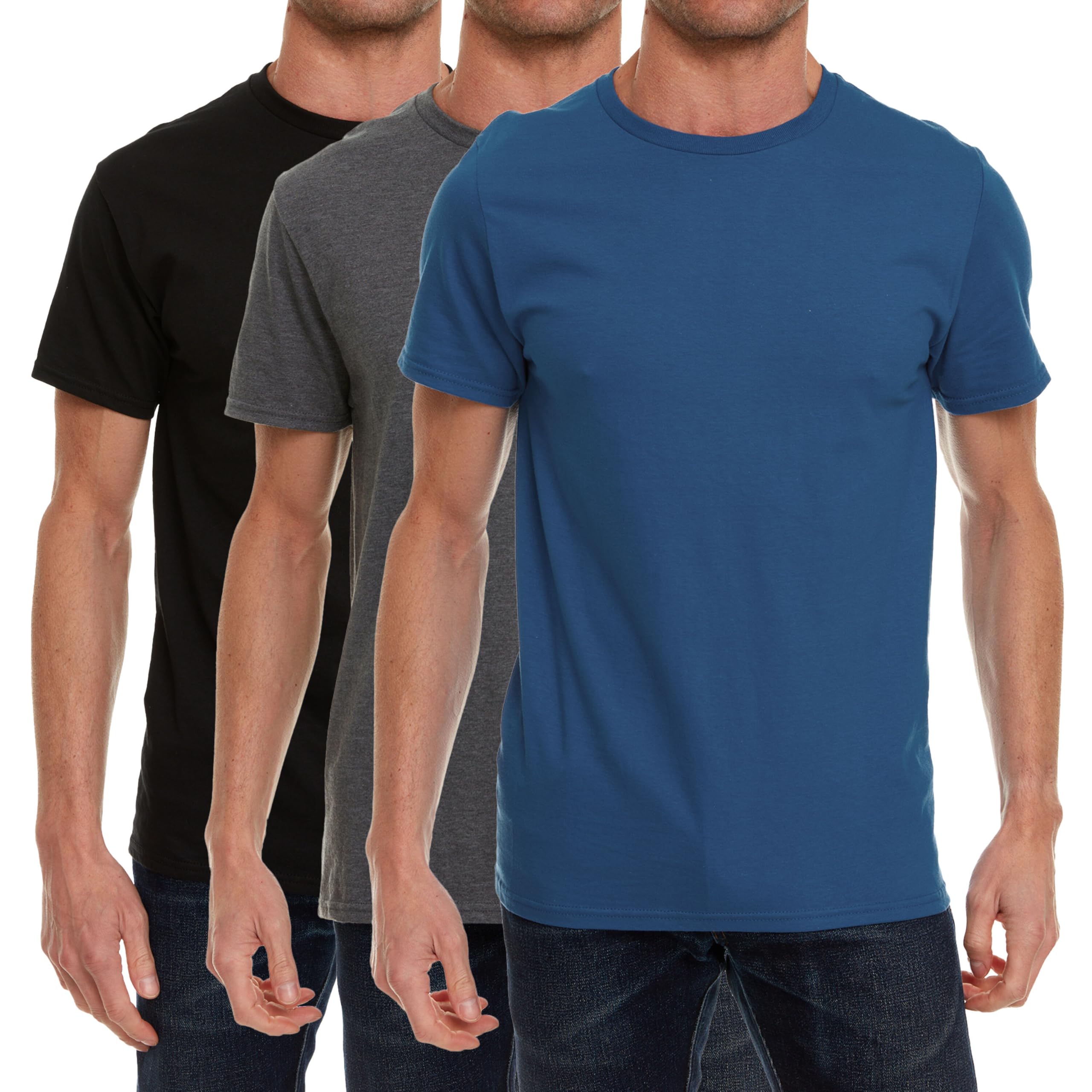 BILLIONHATS 12 Pack Premium Cotton T-Shirts for Big & Tall Men - Soft Breathable Fitted Tees, Lightweight Short Sleeve Shirts for Casual Wear, Gym & Everyday Comfort