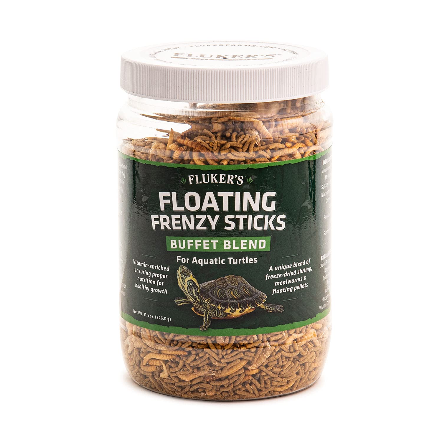 Fluker's Aquatic Turtle Buffet Blend Feeding Frenzy Sticks - 11.5 oz Nutritious Turtle Food for Red-Eared Sliders & Water Turtles - Perfect for Daily Feeding & Tank Enrichment