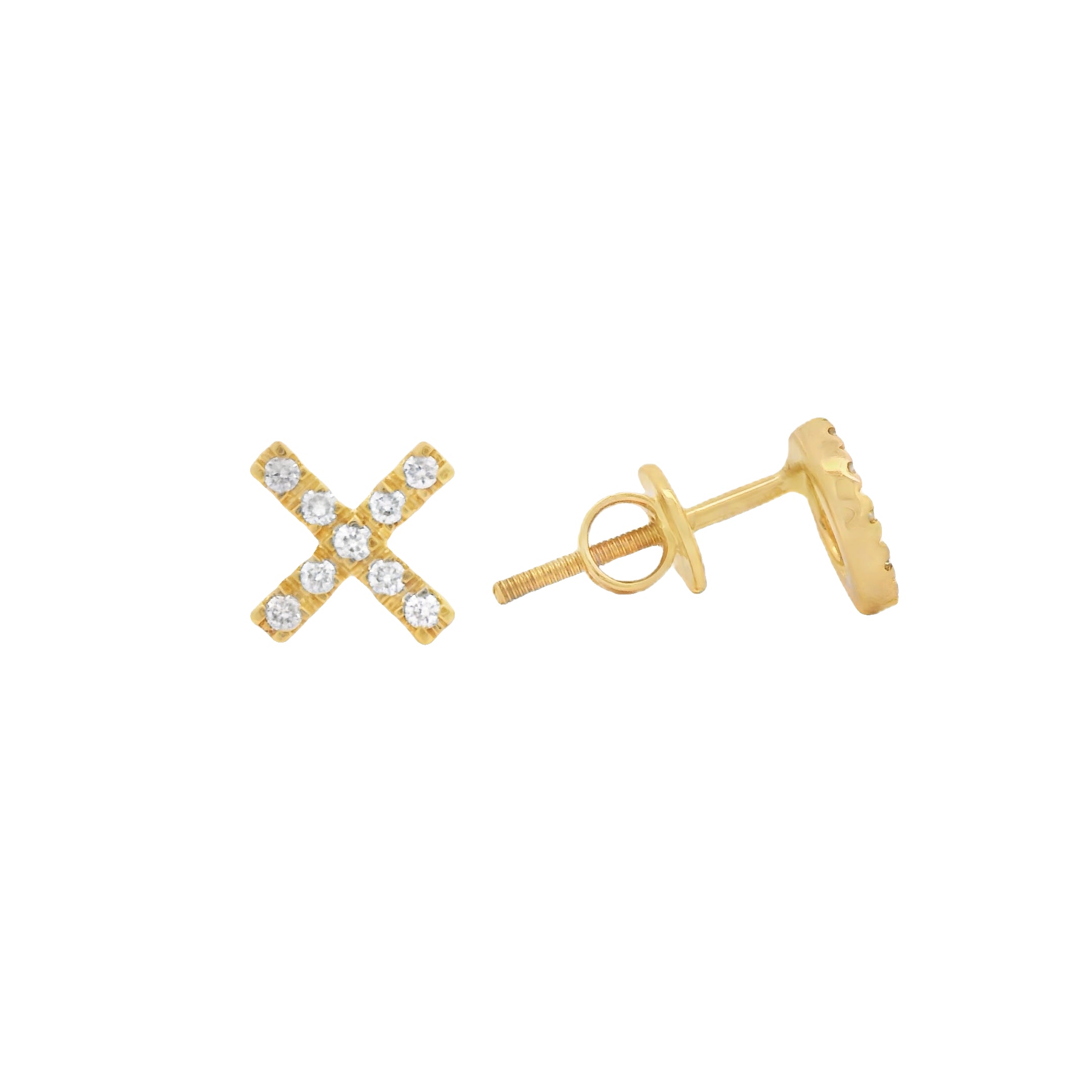 14K Gold XO Diamond Stud Earrings for Women - Elegant & Dainty Jewelry Gift for Valentine's Day, Anniversary or Special Occasions