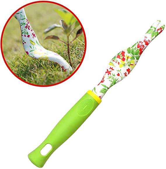 Premium RED Oak Garden Weeder Tool - Heavy Duty Weed Puller for Gardening, Hand Weeder for Dandelions & Tough Roots | Ideal for Lawn Care, Flower Beds, and Vegetable Gardens