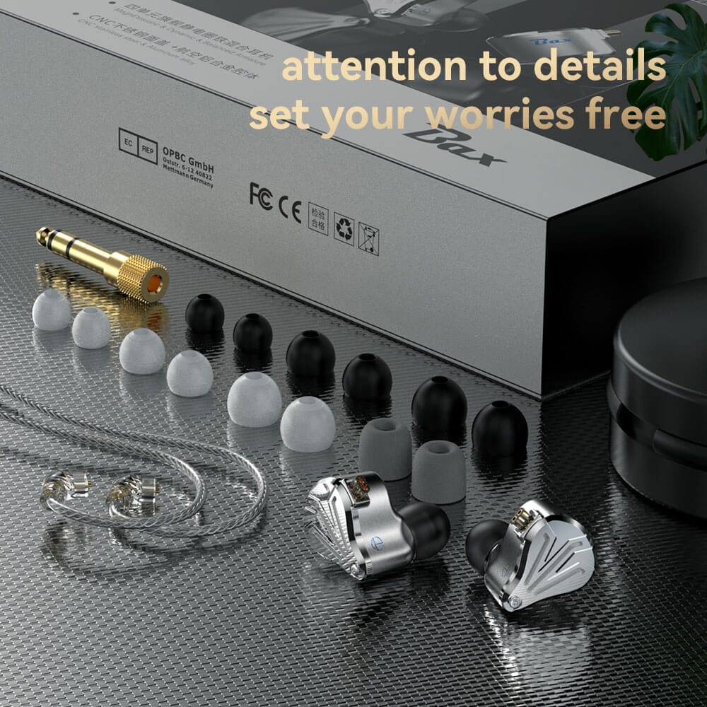 TRN BAX BA+1DD+2EST HiFi In-Ear Monitors - Professional Studio Earphones for Audiophiles, Musicians & Gamers - Perfect for Music Production, Gaming & Critical Listening