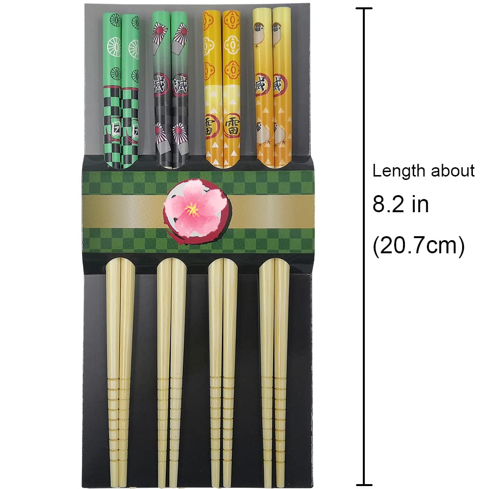 Anime Themed Bamboo Chopsticks - Cartoon Character Chopsticks for Sushi, Ramen & Asian Cuisine - Eco-Friendly & Lightweight E-Chopsticks for Anime Fans & Japanese Food Lovers