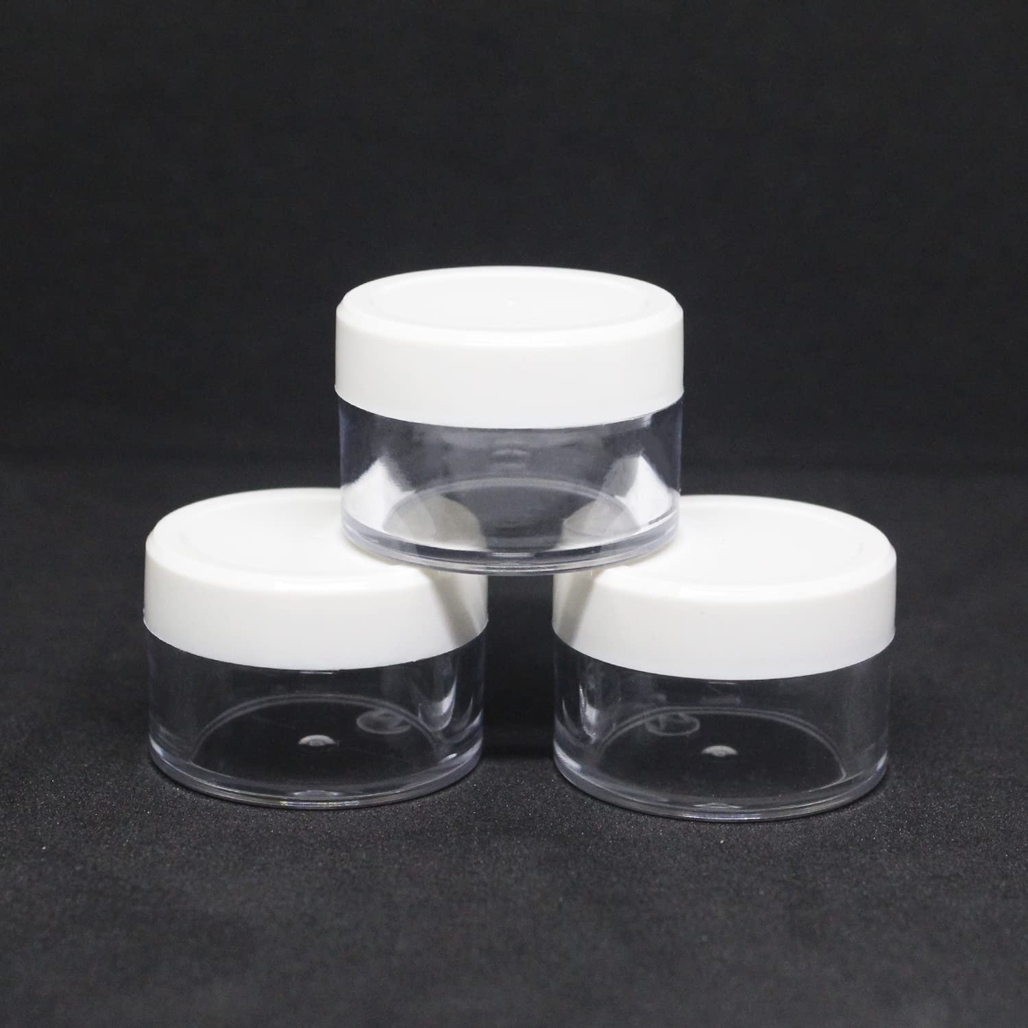 NSB Herbals 12-Pack 15g Clear Acrylic Cosmetic Jars with White Leakproof Lids - Perfect for Lip Balm, Lip Scrub, Body Butter, Eyeshadow & DIY Makeup Storage | Travel-Friendly Beauty Containers for Home & Salon Use
