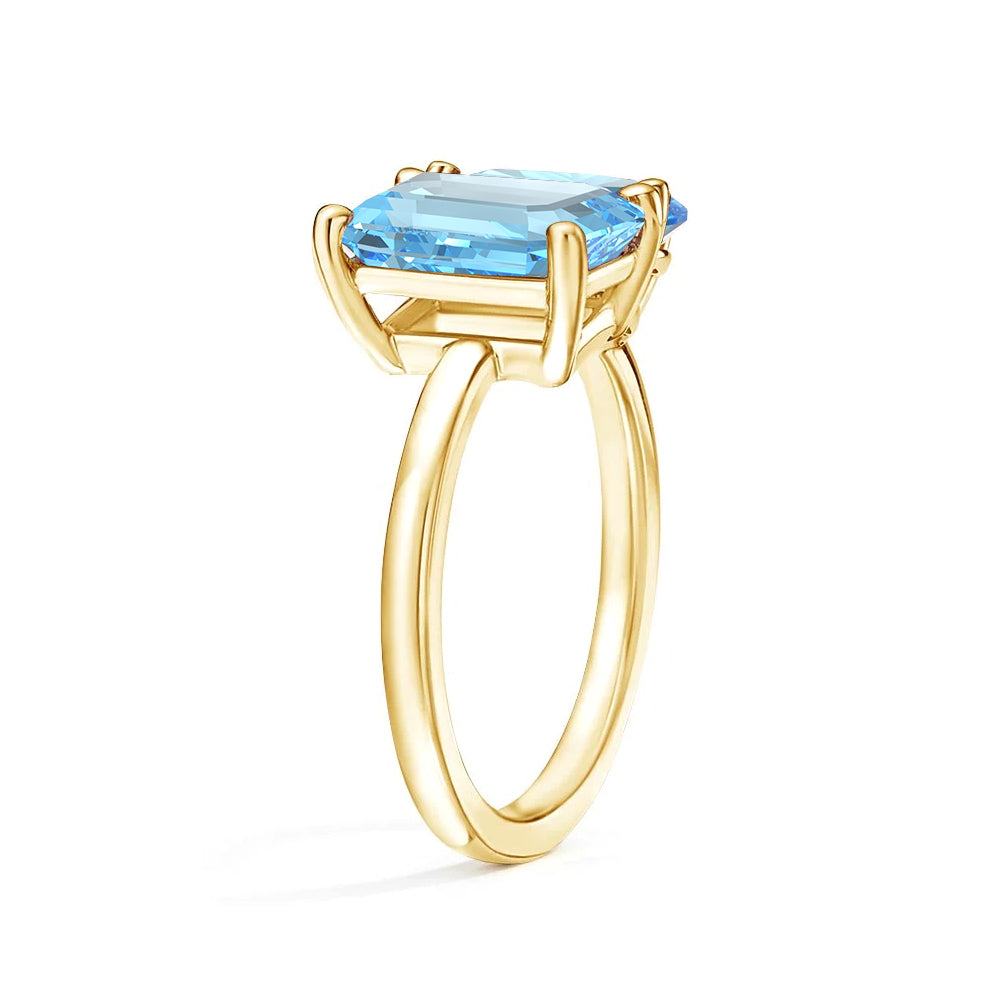 Personalized Toi et Moi Aquamarine Birthstone Ring for Women - Custom Anniversary, Engagement & Wedding Jewelry Gift - Perfect for Couples, Brides & Romantic Occasions