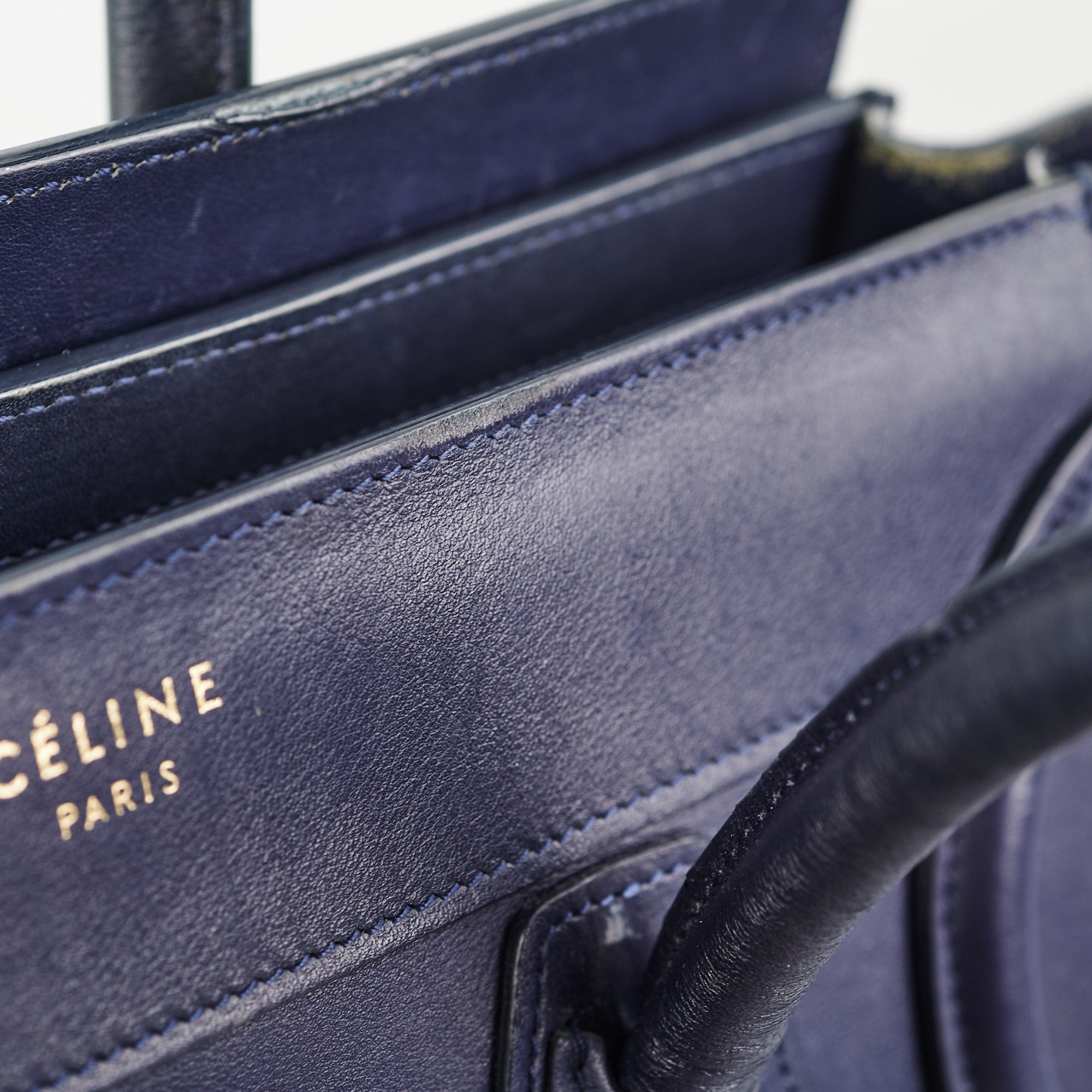 Celine Micro Luggage Bag in Navy Blue | Premium Leather Crossbody Handbag for Women | Perfect for Work, Travel & Everyday Use