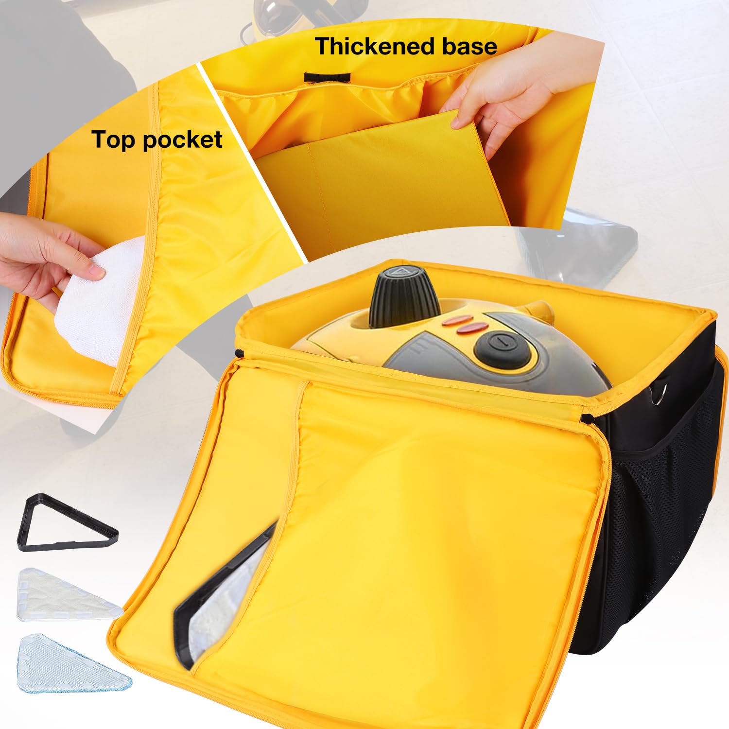 Wagner Spraytech C900134 Steamer Storage Bag - Adjustable Portable Carrying Case with Extra Pockets for Steam Cleaner Accessories | Perfect for Home Cleaning, Car Detailing & DIY Projects