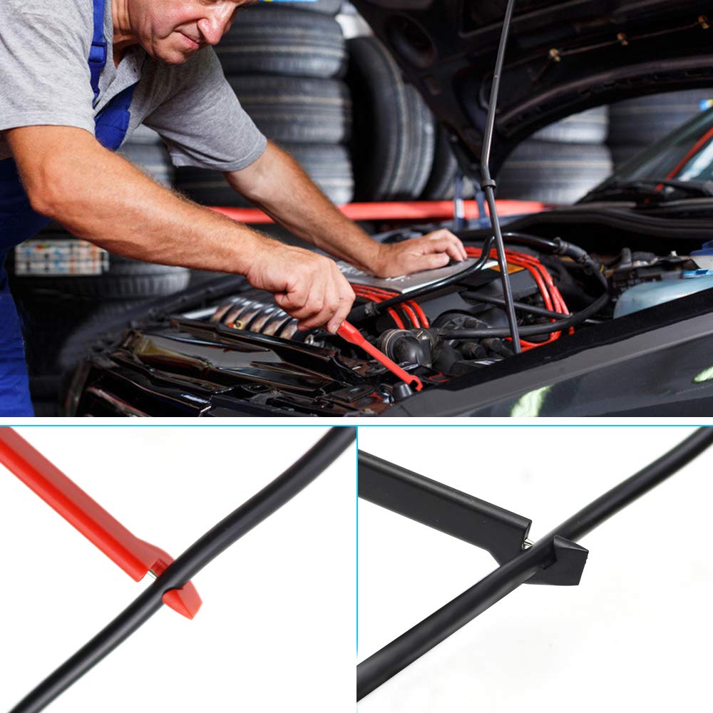 Wire Piercing Probe Clip Set - 2 Pack Automotive Diagnostic Test Leads with Back Probe Pins for Car Electrical Repair (Black & Red) | Perfect for Vehicle Wiring Testing, Circuit Troubleshooting & DIY Auto Maintenance
