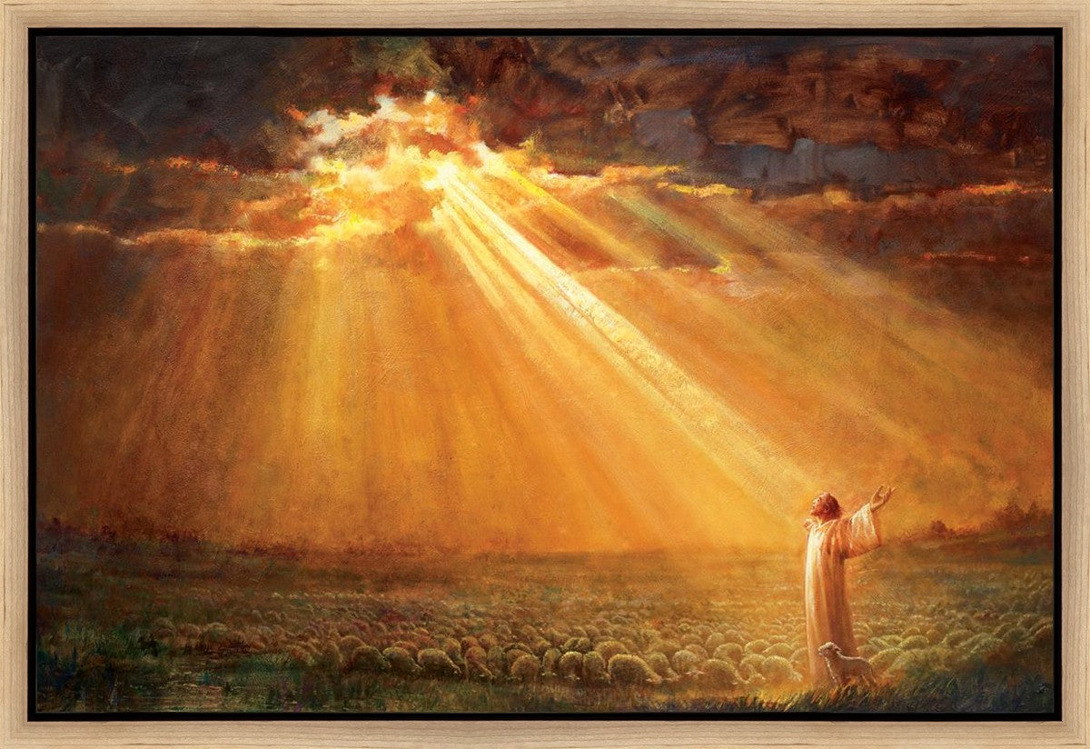 Rejoice in His Light Christian Wall Art - Gallery Wrap Canvas Print for Home & Church Decor - Perfect for Living Room, Bedroom, and Prayer Space