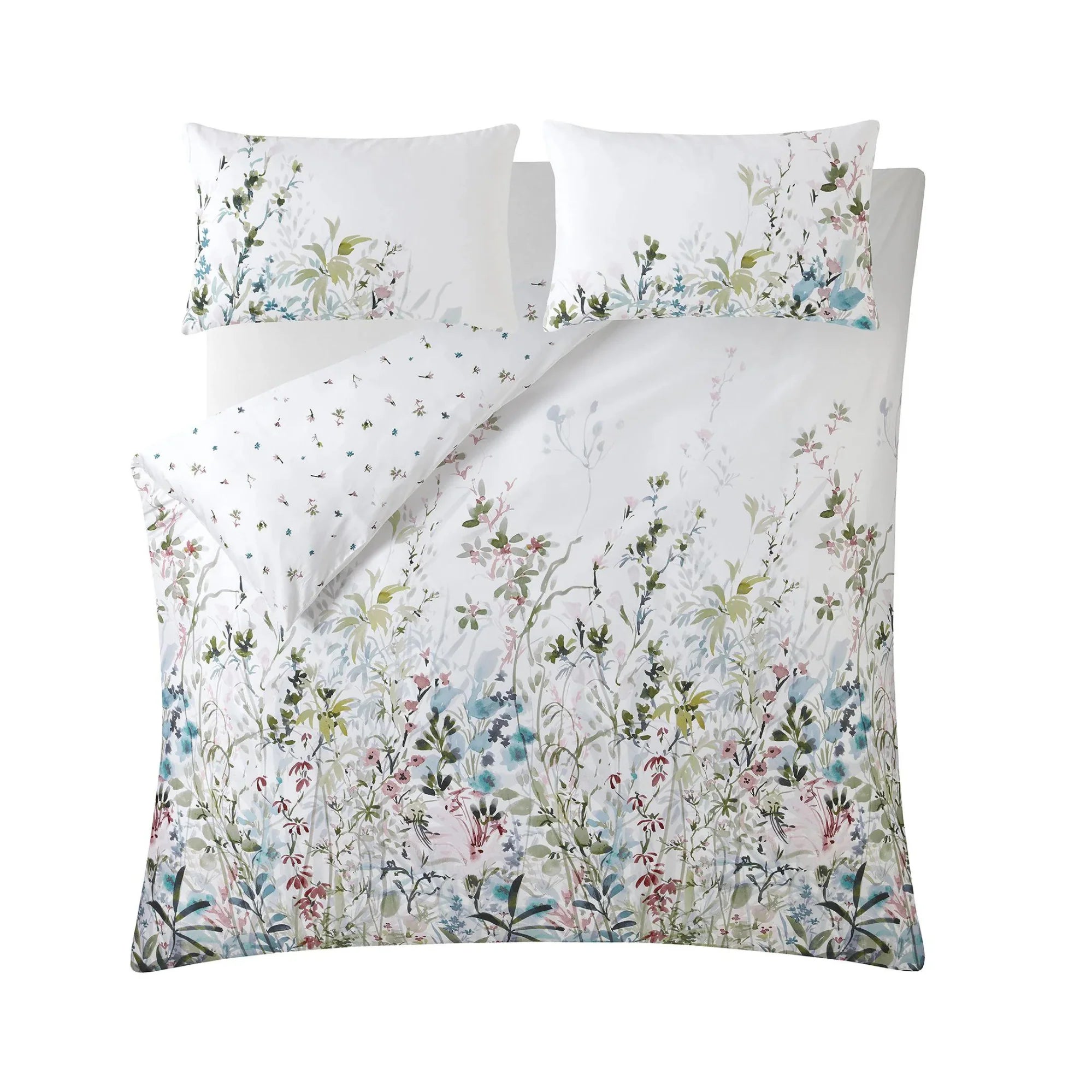 Laura Ashley Pointon Fields Duvet Cover Set - Floral Printed Bedding Collection | Queen/King Size | Soft Cotton Blend | Perfect for Master Bedroom, Guest Room & Vacation Homes
