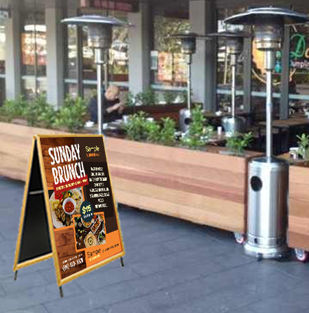 12x36 Wooden A-Frame Sign Holder with 1 1/4