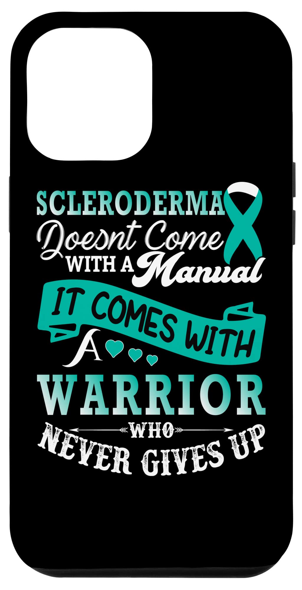 iPhone 12 Pro Max Case with Teal Ribbon - Scleroderma Awareness & Support - Durable Protective Cover for Everyday Use