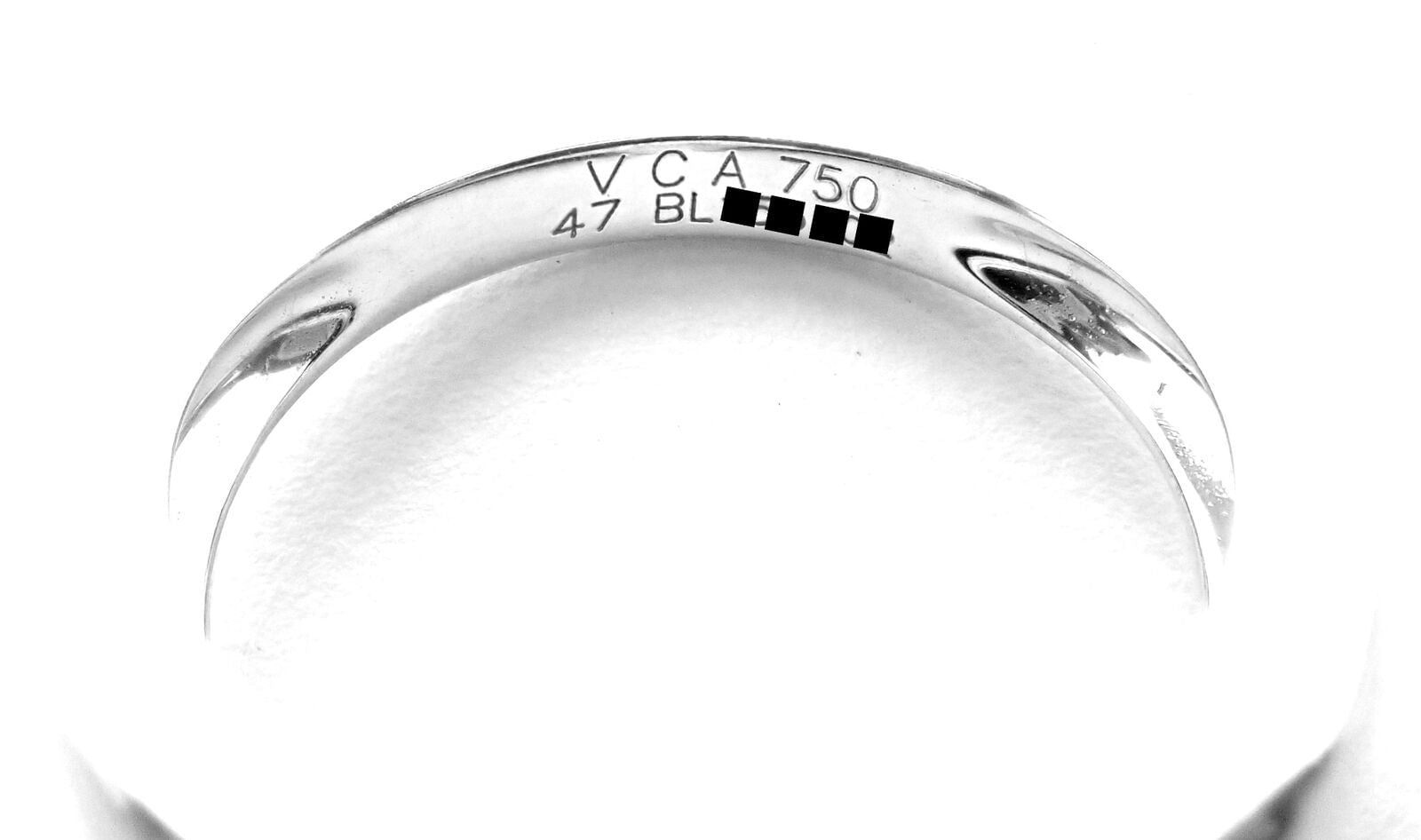 Authentic Van Cleef & Arpels Alhambra 18k White Gold Pink Opal Diamond Ring with Certificate - Luxury Jewelry for Weddings, Anniversaries & Special Occasions