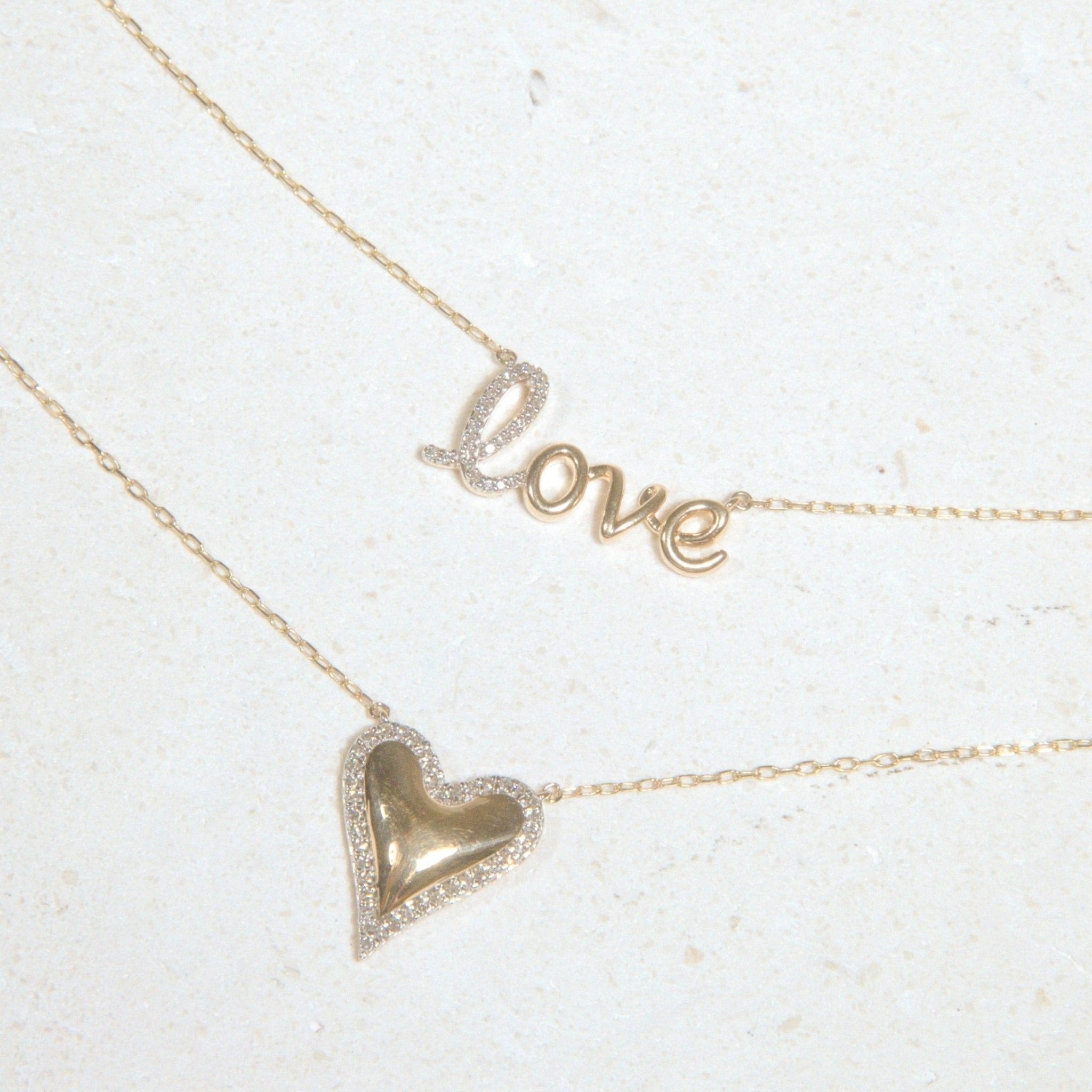 10k Yellow Gold Diamond Halo Heart Necklace - Elegant Valentine's Gift for Her, Anniversary Jewelry, Romantic Proposal Present - Perfect for Weddings, Date Nights & Special Occasions