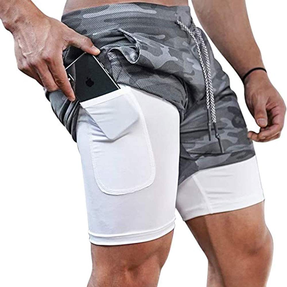 Surenow Men's Running Shorts - 2-in-1 Workout Shorts with Liner for Gym, Yoga & Outdoor Sports | 7-Inch Breathable Athletic Shorts for Running, Training & Active Lifestyle