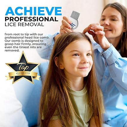 INSIME Steel Lice Comb for Kids, Women & Men | Professional Nit & Lice Egg Remover | Anti-Lice Treatment Comb for Head Lice Removal | Durable Stainless Steel Lice Comb for Home & Travel Use (Pack of 1)