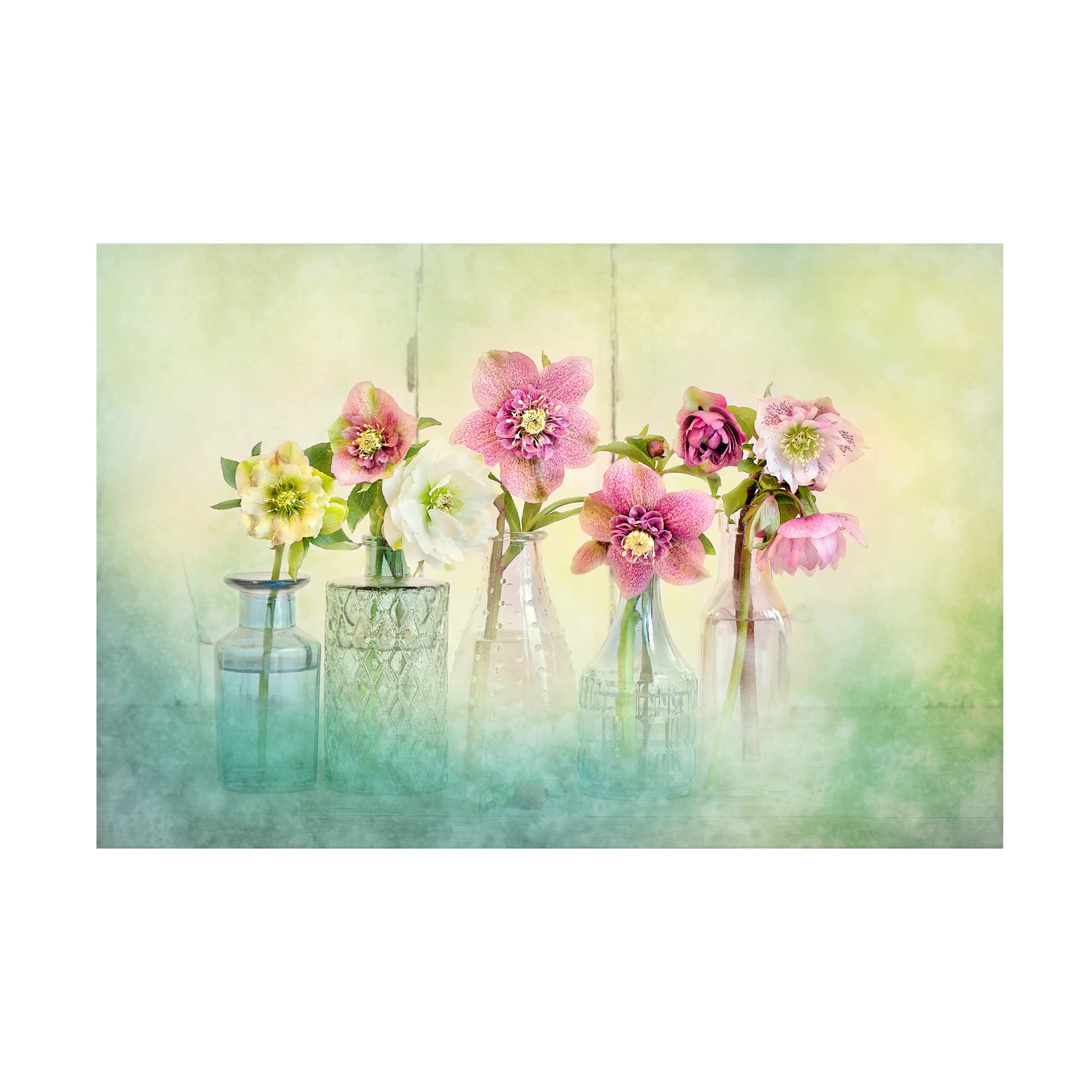 Jacky Parker 'Springtime' Floral Canvas Wall Art - Handmade Modern Home Decor for Living Room, Bedroom & Office - Ready to Hang Framed Painting