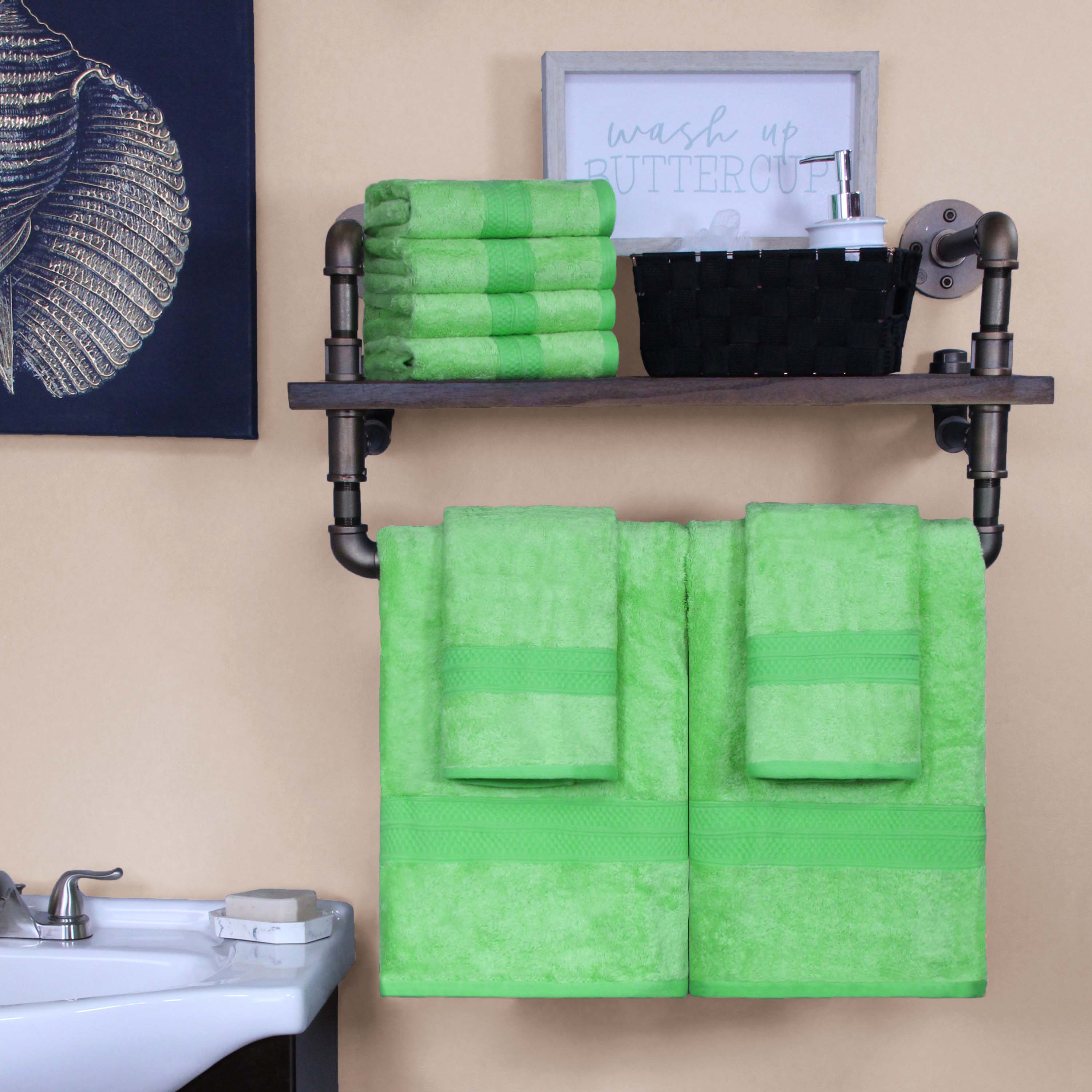 Ultra Soft Rayon Bamboo Cotton Blend Bath & Hand Towel Set | Eco-Friendly, Absorbent & Quick-Drying | Perfect for Spa, Bathroom & Guest Use