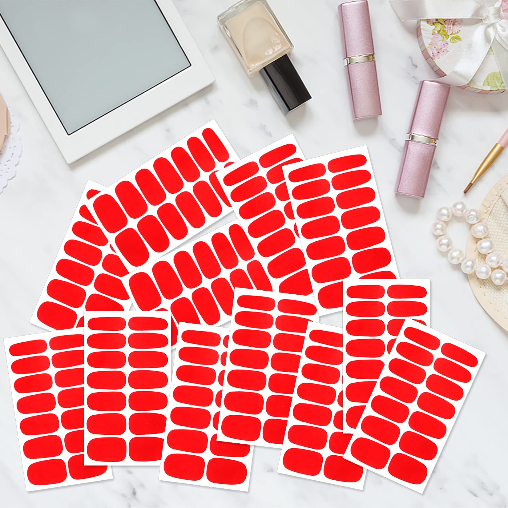 280 Pcs Red Nail Polish Stickers - 20 Sheets Self-Adhesive Gel Nail Wraps for Women, DIY Nail Art Decals, Full Cover Stick On Nails for Home Manicure & Salon Use - Perfect for Parties, Weddings and Daily Nail Care