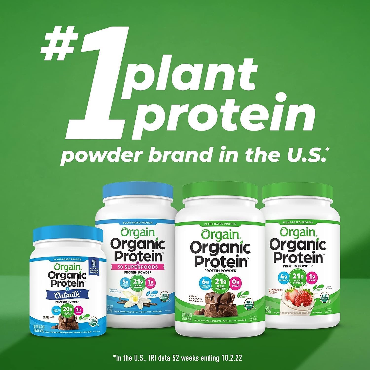 Orgain Organic Vegan Protein Powder - Chocolate Peanut Butter & Vanilla Bean (21g Protein Each) | Plant-Based, Gluten Free, Non-GMO Protein Supplement | 4.06 Lbs for Post-Workout Recovery & Healthy Smoothies
