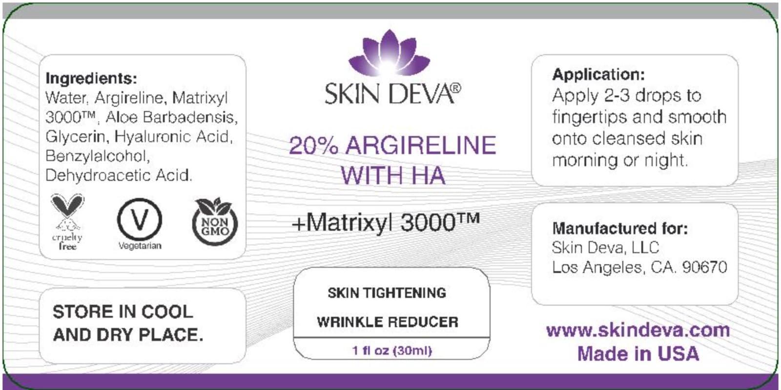 SKIN DEVA 20% Argireline Serum with Matrixyl 3000 & Hyaluronic Acid - Anti-Aging Face Serum for Wrinkle Reduction, Skin Toning & Collagen Stimulation | Perfect for Daily Skincare Routine & Nighttime Anti-Wrinkle Treatment