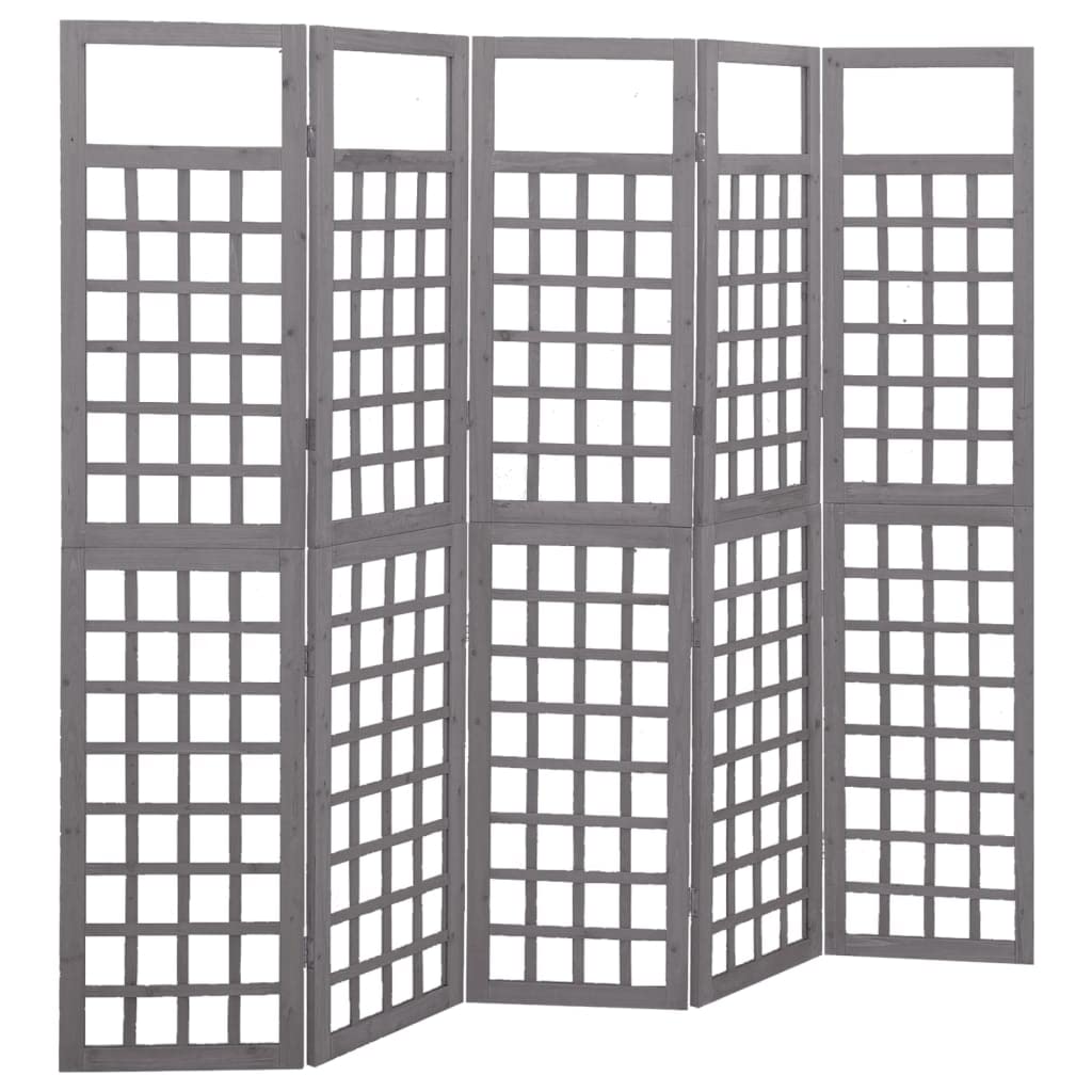 vidaXL 5-Panel Fir Wood Room Divider - 79.3